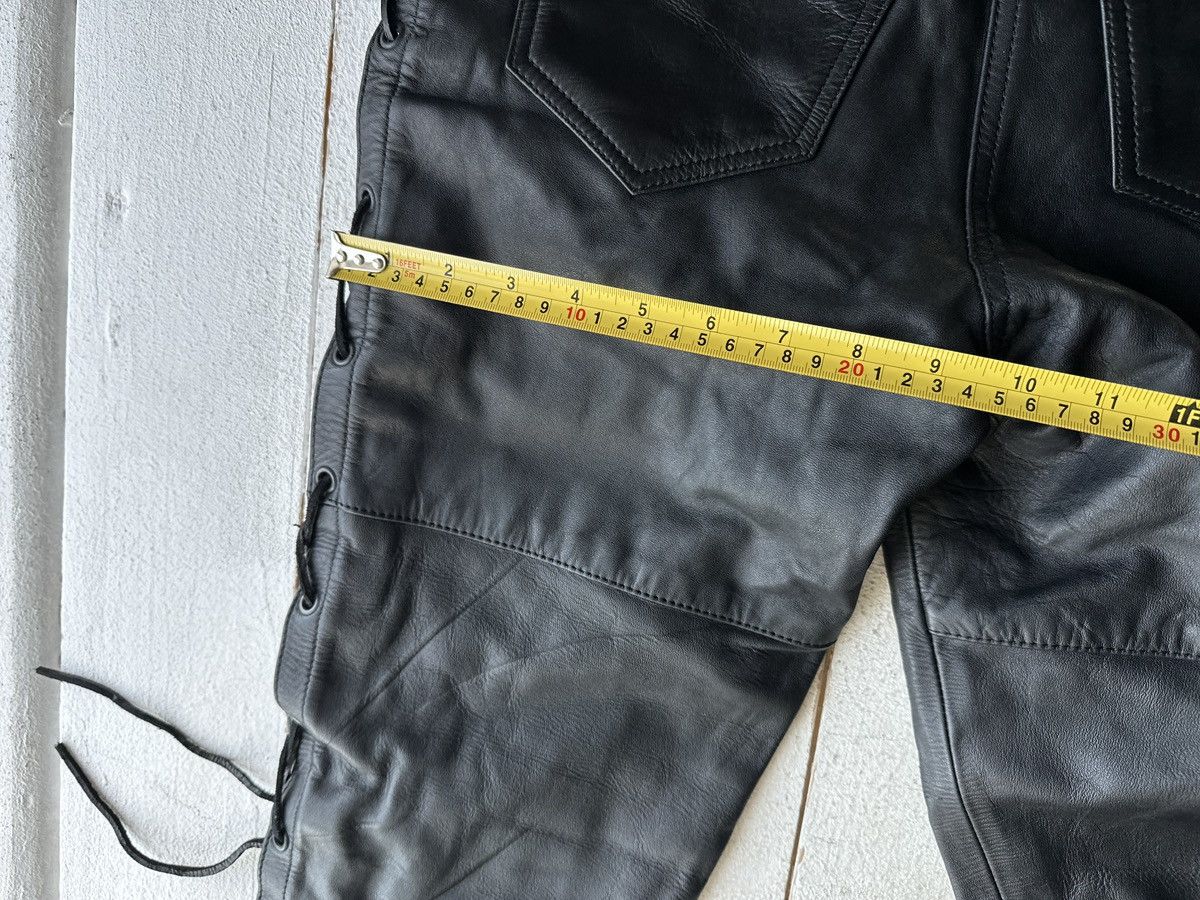 Leather 🚨GRAIL LEATHER PANTS RACING VNTG Cowboy Biker Leather Pants Size US 27 - 23 Thumbnail