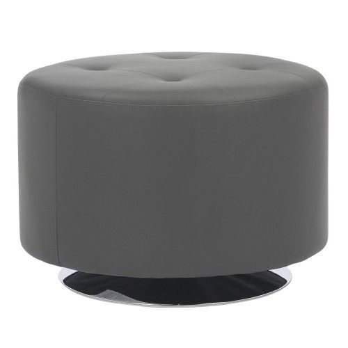 Designer × Homemade Mason Round Swivel 26" Contemporary Ottoman in Chrome Metal Size US L / EU 52-54 / 3 - 2 Thumbnail