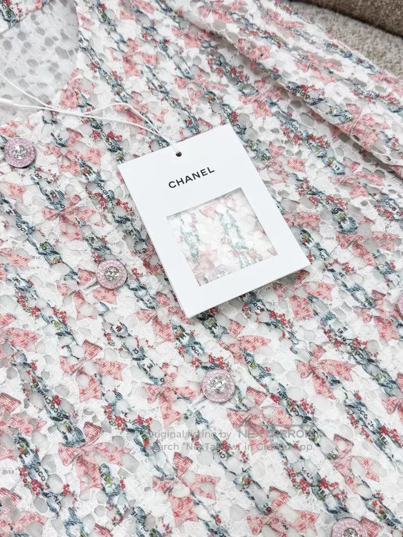 Chanel Chanel Floral lace mid-sleeve dress Size XXS / US 00 / IT 34 - 4 Thumbnail