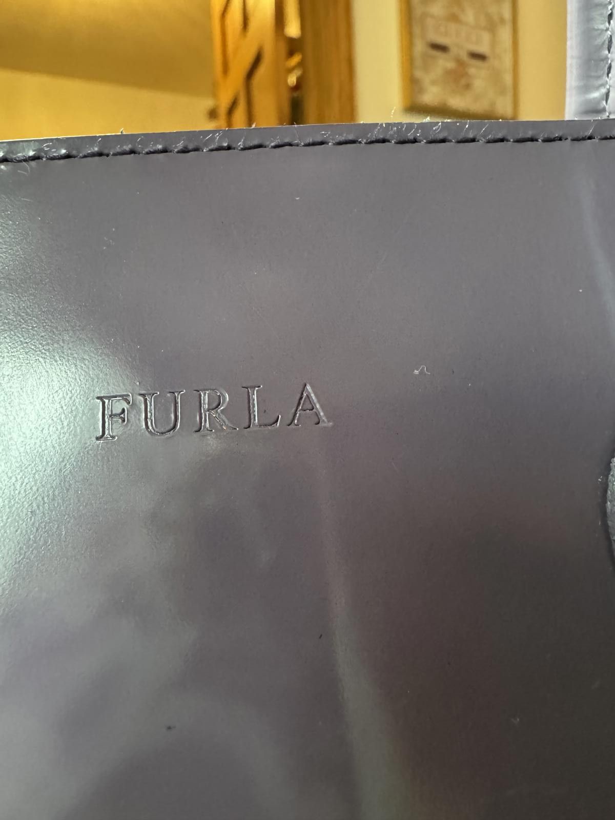 Furla Furla Purple Leather Structured Tote Satchel Bag Size ONE SIZE - 7 Thumbnail