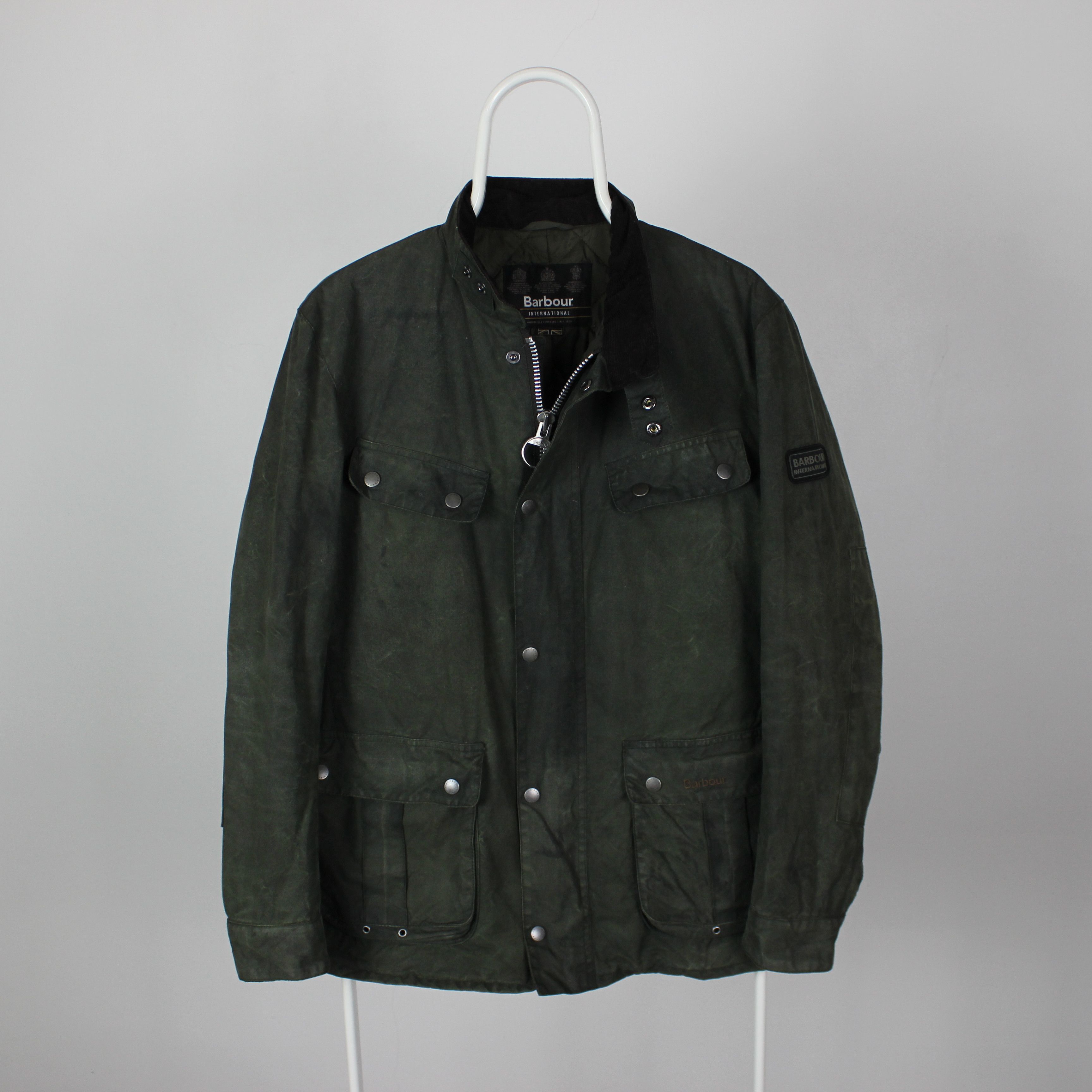 Puffer Jacket Barbour International Kids Grey Barbour Motorcycle