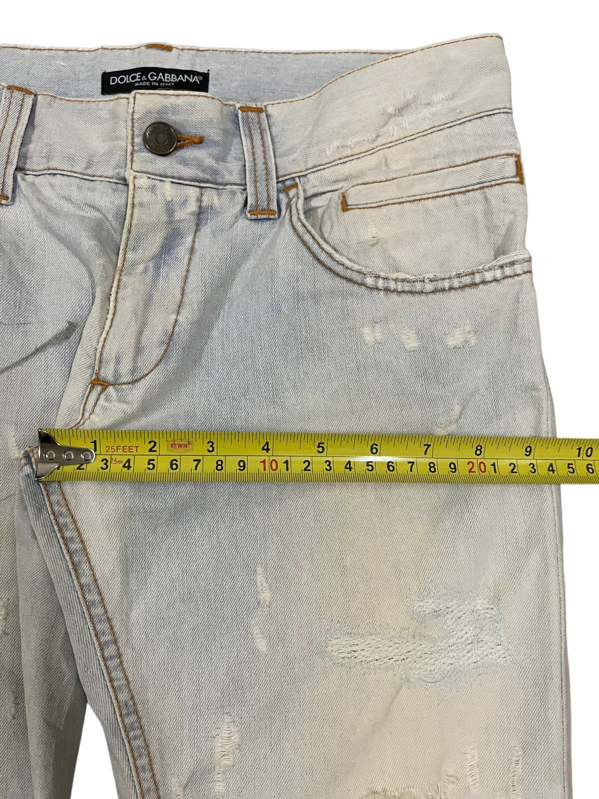 Dolce & Gabbana Vintage Dolce & Gabbana Italy Blue Wash Distressed Jeans Size US 31 - 15 Thumbnail