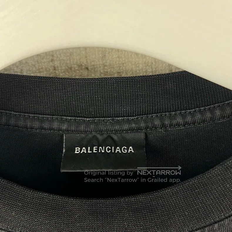 Balenciaga Balenciaga Logo Crystal-Studded Distressed Round Neck Shor Size US L / EU 52-54 / 3 - 4 Thumbnail