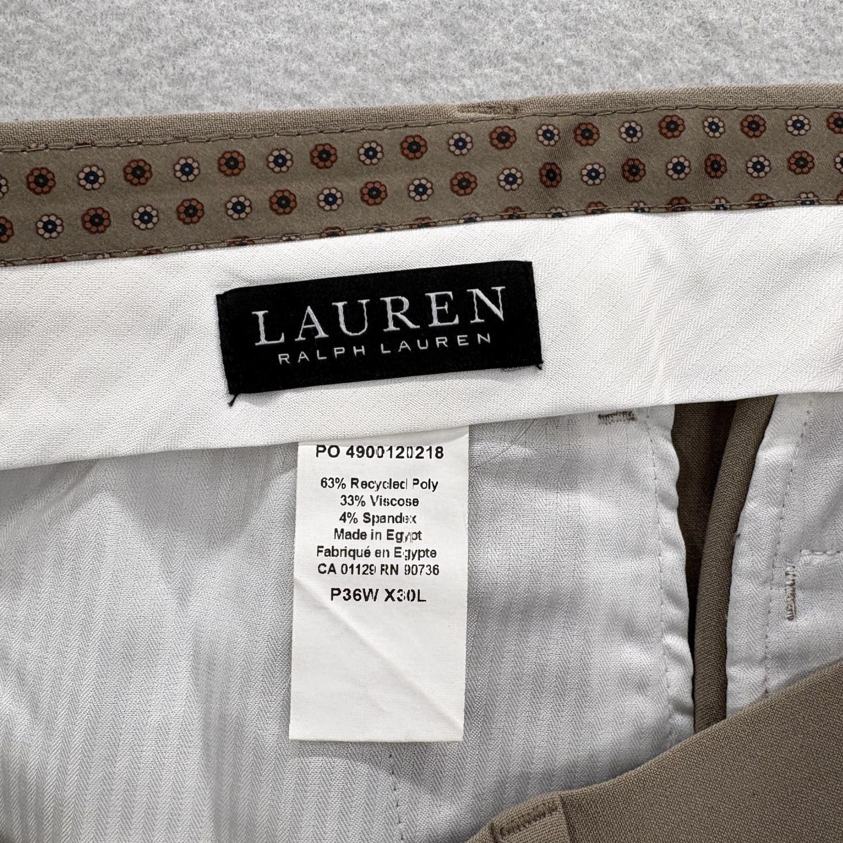 Ralph Lauren Lauren Ralph Lauren Dress Pants Mens 36x30 Beige Regular Fit Stretch Business Pants Mens Beige 36 30 Dress Flat Front Slit Pocket Solid Size US 36 / EU 52 - 4 Thumbnail