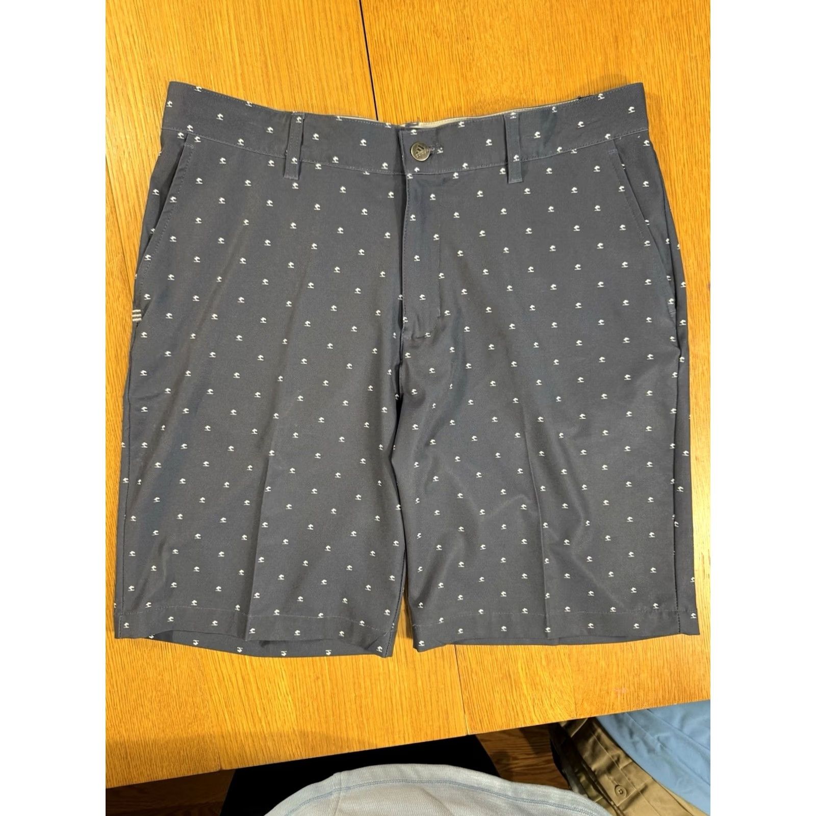 Adidas Adidas Golf Shorts Navy Micro Tree Pattern Stretch Flat Front Performance Men 34 Size US 34 / EU 50 - 2 Thumbnail