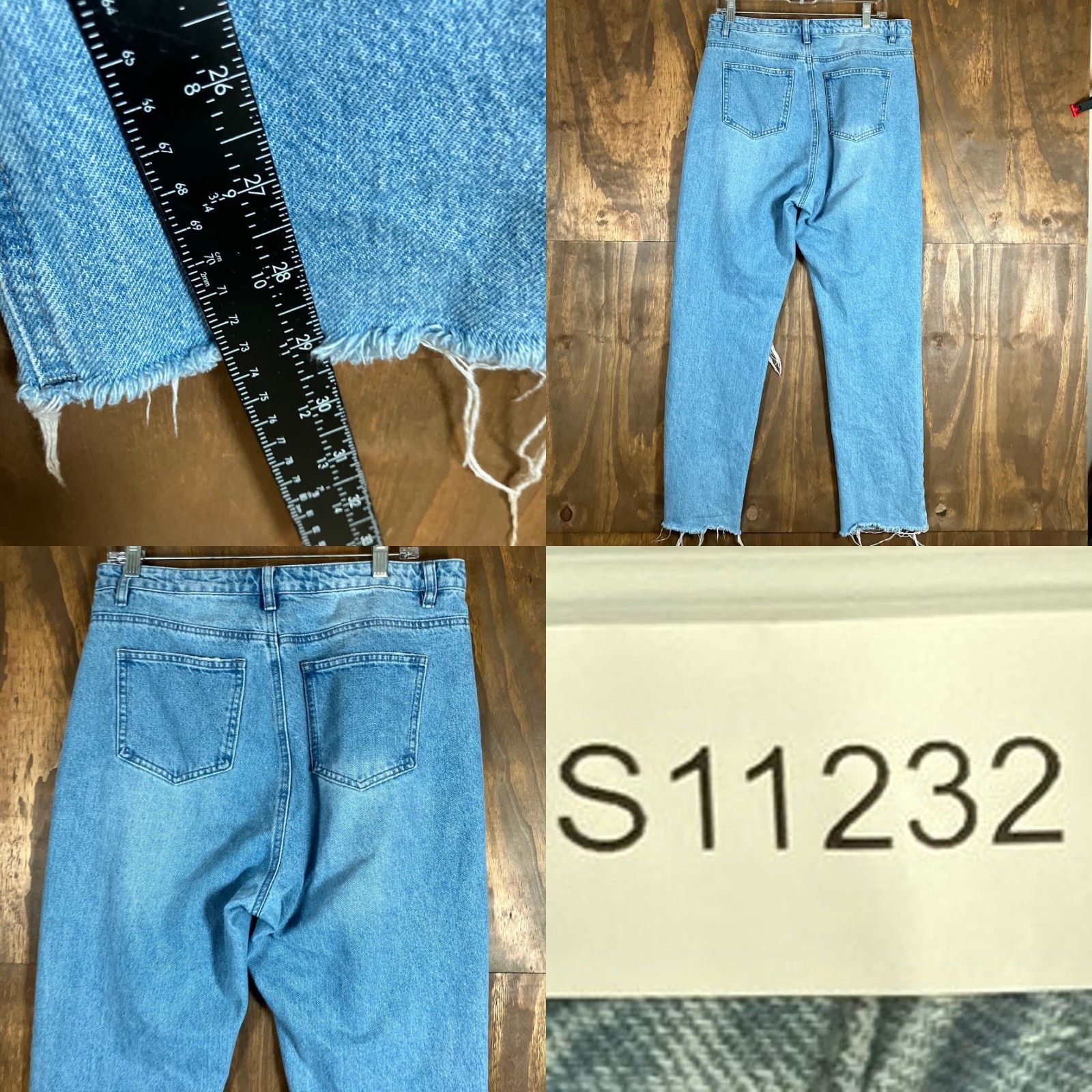 Missguided Missguided Jeans Blue Denim High Rise Straight Distressed 10 Women’s Regular 5-Pocket Design Size 24" / US 00 / IT 34 - 8 Thumbnail