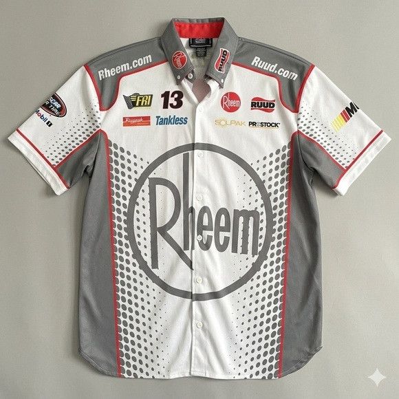 Vintage Vintage NASCAR Rheem Pit Crew Short Sleeve Shirt - XL 🇨🇦 Size US XL / EU 56 / 4 - 11 Thumbnail