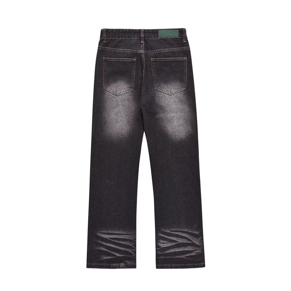 Japanese Brand Washed embossed straight trendy casual wide-leg jeans Size US 32 / EU 48 - 2 Thumbnail