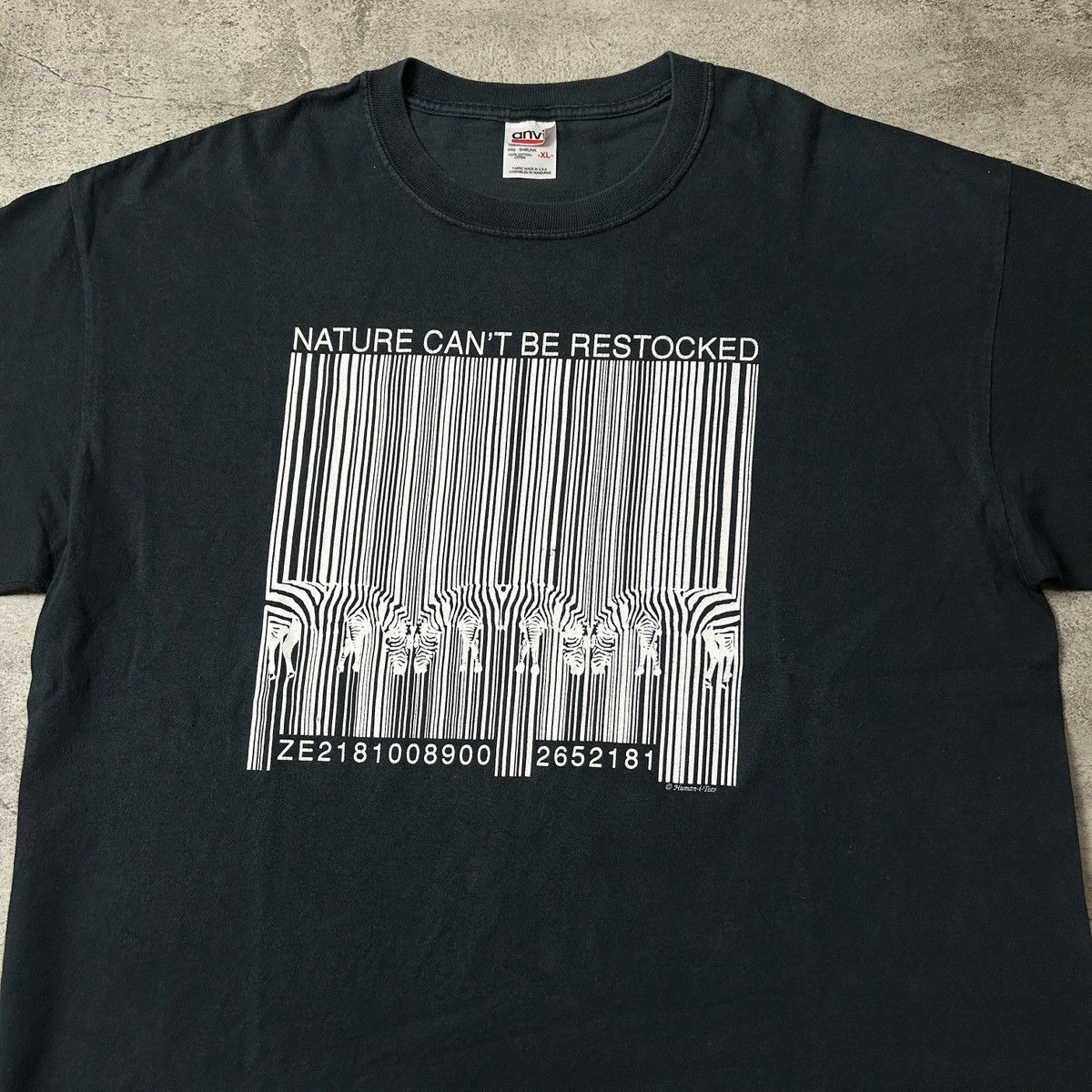 Vintage Vintage 90s Nature Can't Be Restocked Art Zebra Bar Code Size US XL / EU 56 / 4 - 4 Thumbnail