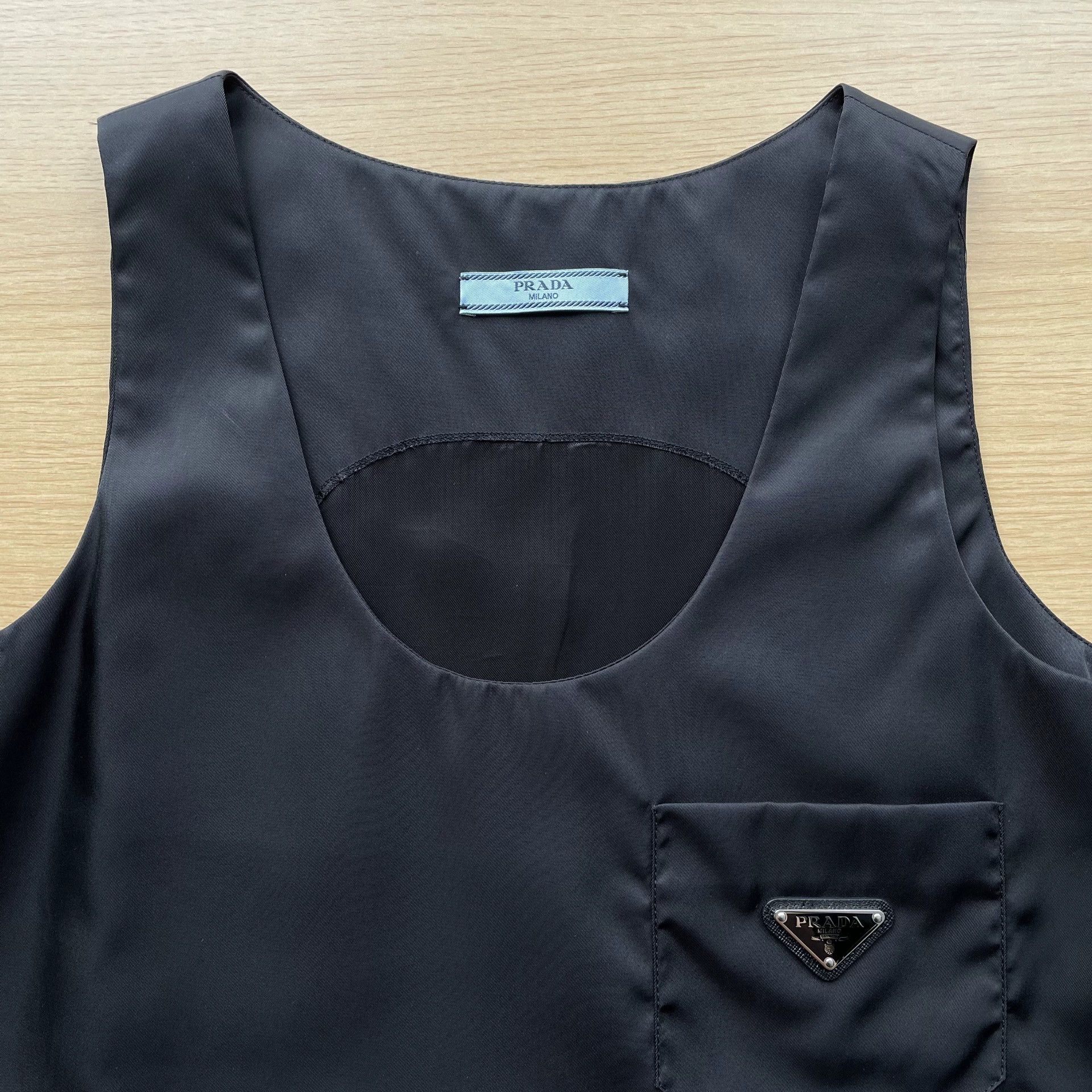 Prada Prada Women's Black Nylon Triangle Logo Dress 38 Size XS / US 0-2 / IT 36-38 - 4 Thumbnail