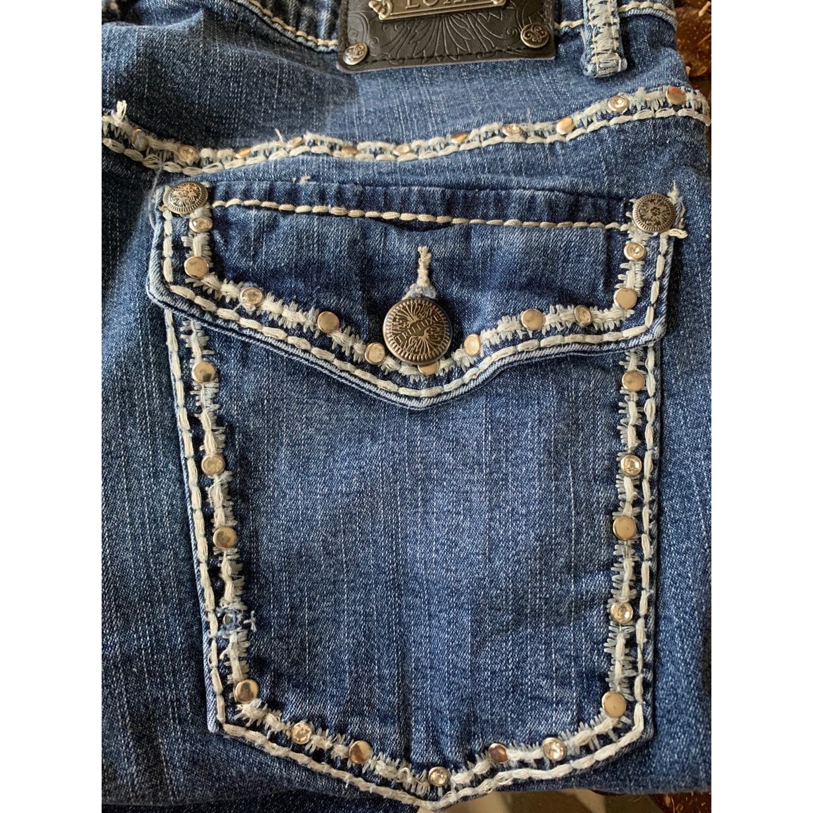 Luxe Luxe Nation Women 28/6 Jeans Midrise Thick Threading Size 28" / US 6 / IT 42 - 9 Thumbnail