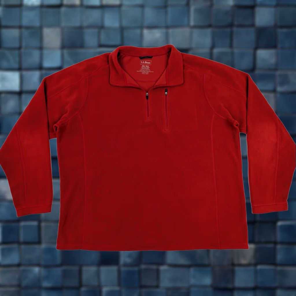 Vintage VINTAGE LL Bean Full Zip Red Fleece Sweater Men 2XLT Tall Long Sleeve Moc Neck, Solid, Red, 2XLT, Pullover, Zipper, Pockets, Wool? Size US XXL / EU 58 / 5 - 1 Thumbnail
