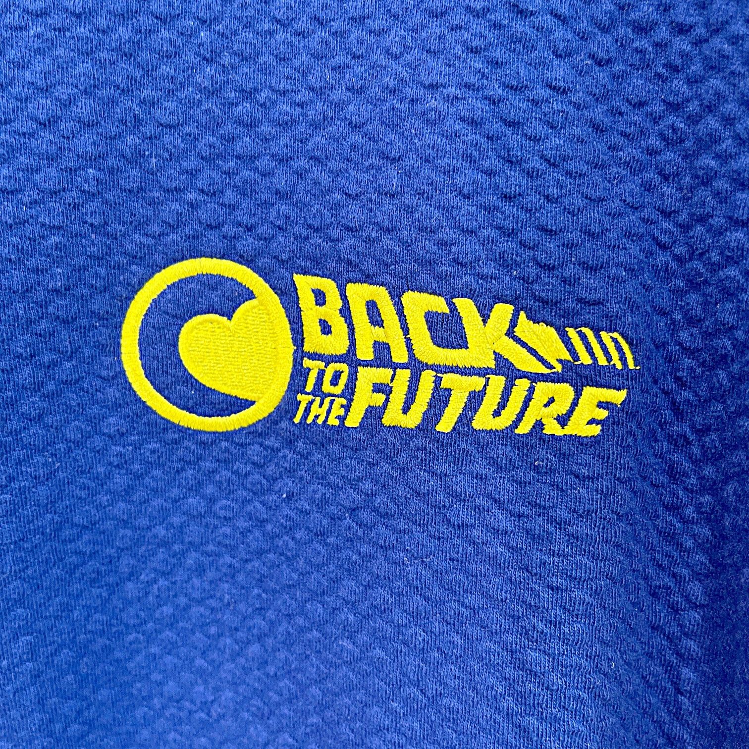 Other Back To The Future Logo Textured Hoodie Blue Mens XL Size US XL / EU 56 / 4 - 3 Thumbnail