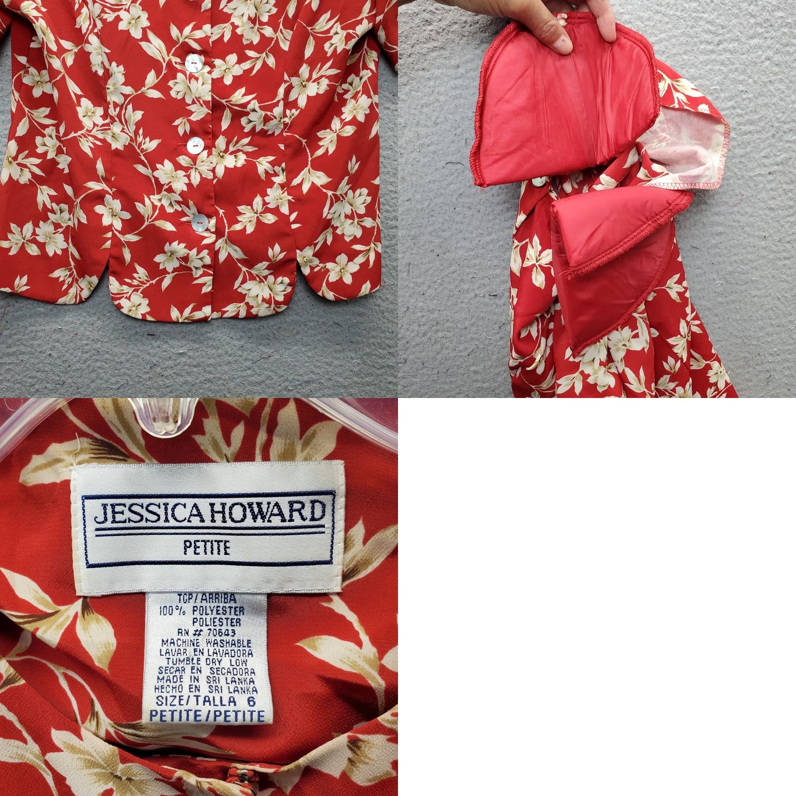 Vintage Jessica Howard 2 Piece Skirt Suit Womens Petites 6P Multi Floral Shoulder Pads Skirt Set Size 6P Womens Size 28" / US 6 / IT 42 - 9 Thumbnail