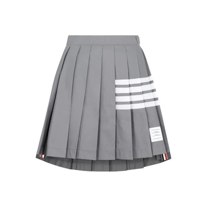 Thom Browne Thom Browne Gray Pleated Skirt with Stripes -2507 Size 41" - 6 Thumbnail