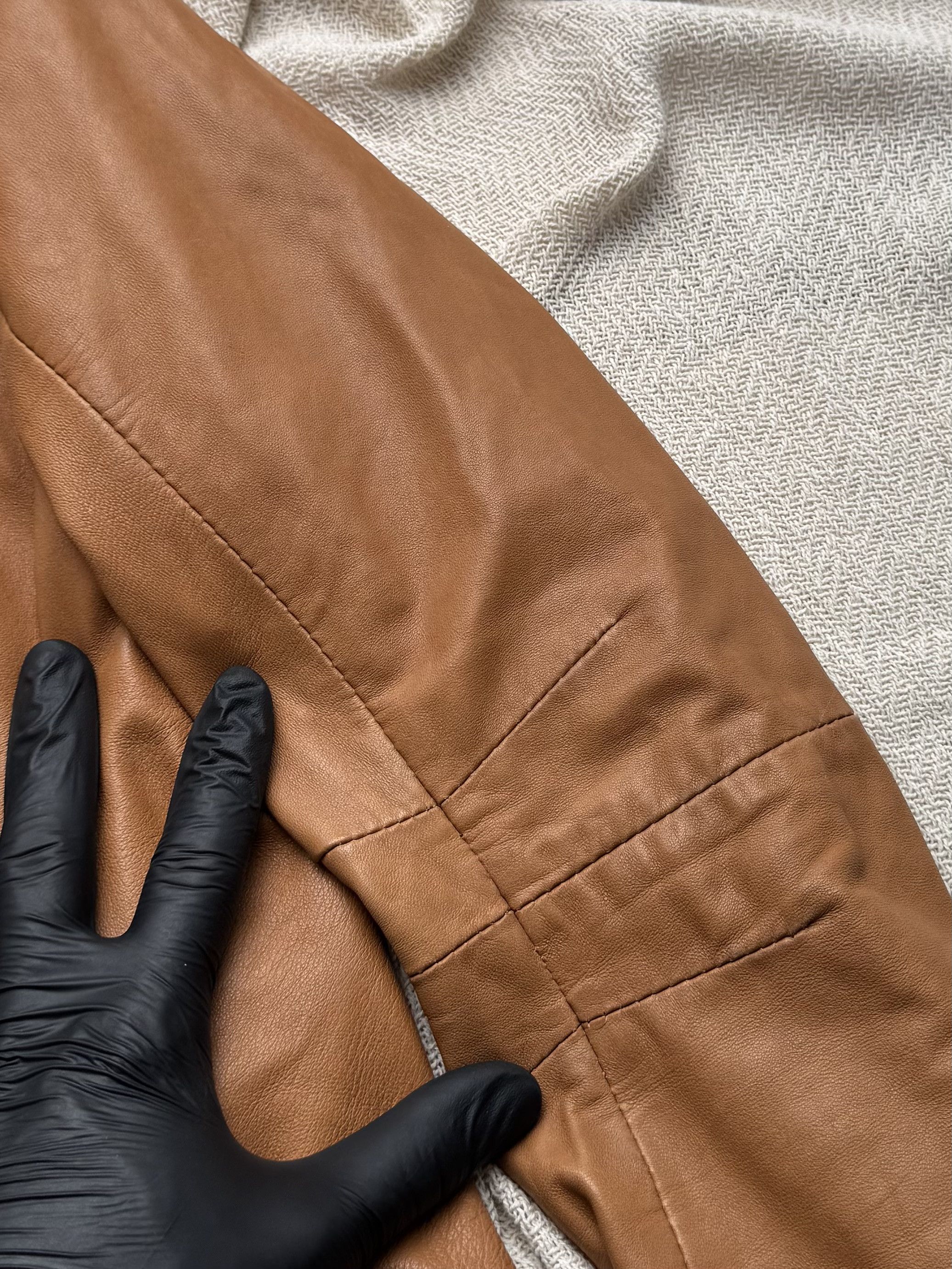 Vintage Vintage Leather Jacket Zip Button Moto Biker Coat Size M / US 6-8 / IT 42-44 - 4 Thumbnail