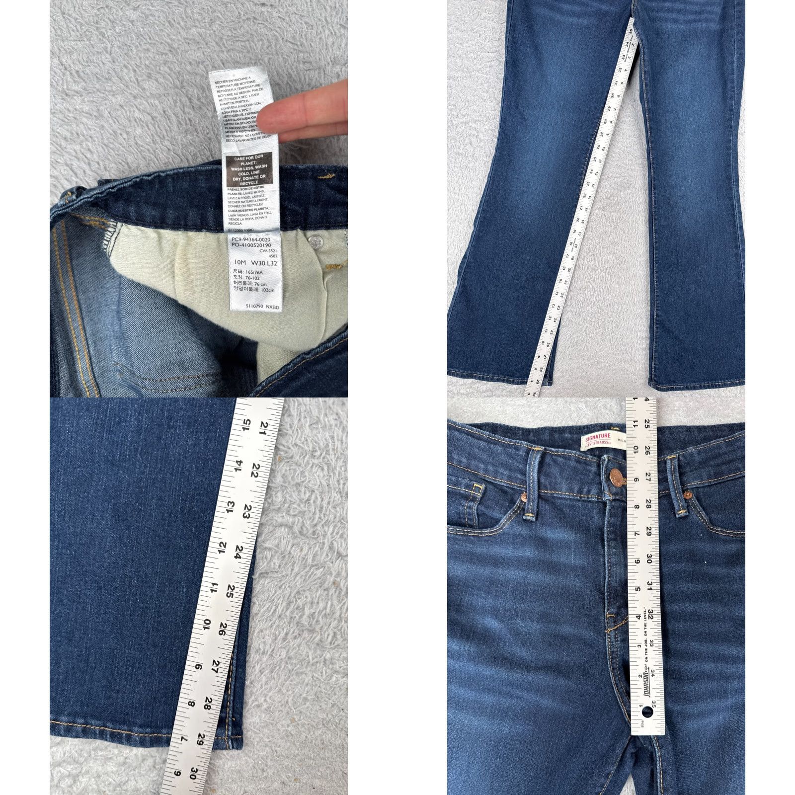 Levi's Levi's Jeans Women Bootcut 10 Adult Blue Denim Mid Rise 30x30 Signature 5-Pocket Distressed Cotton Blend Size 32" / US 10 / IT 46 - 8 Thumbnail