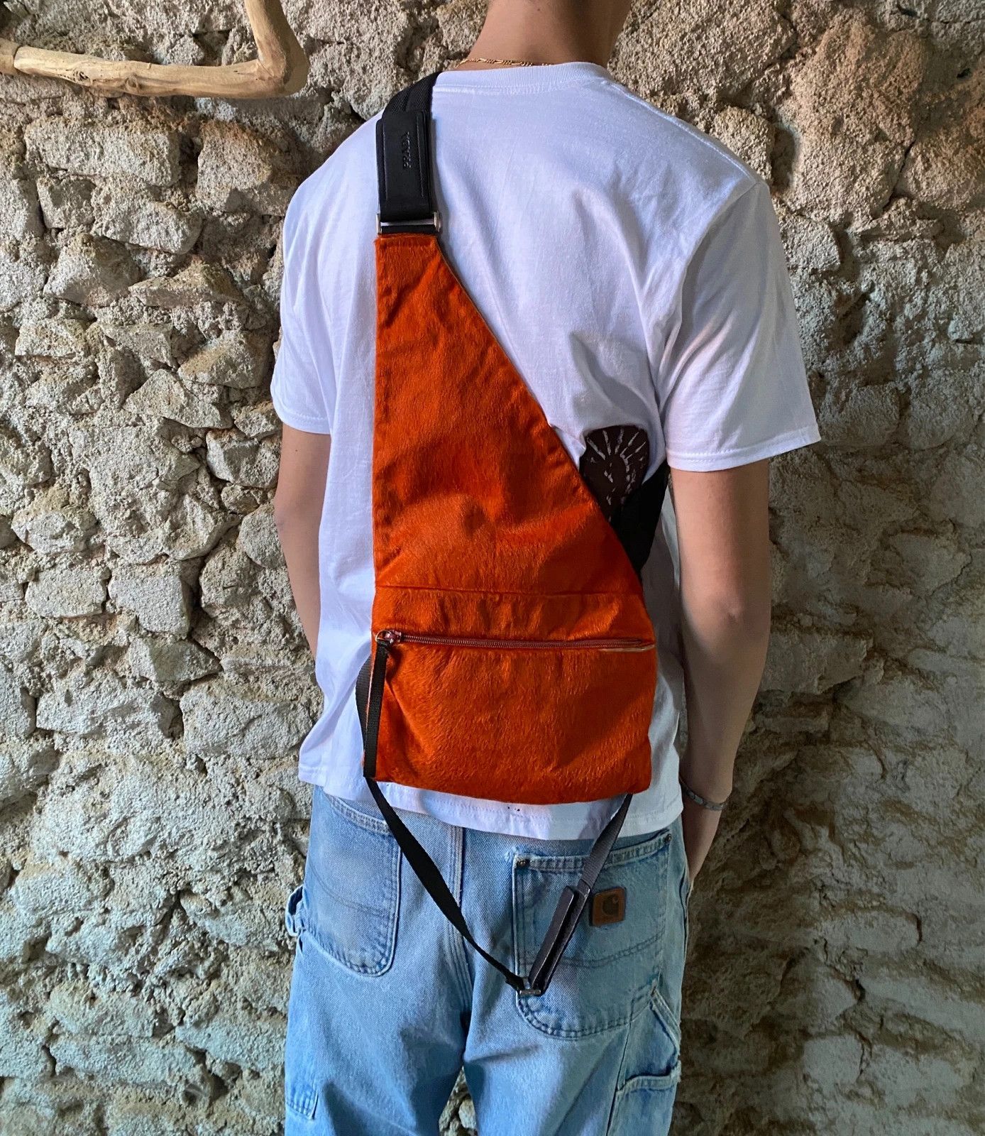 Prada Prada Milano FW99 Orange Fur Holster Chest Sling Bag Size ONE SIZE - 1 Thumbnail