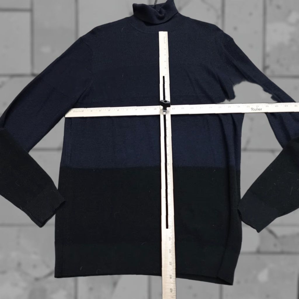 Karl Lagerfeld Karl Lagerfeld Womens Sweater L Blue Wool Blend Turtleneck Colorblock Pullover Long Sleeve Size L / US 10 / IT 46 - 1 Thumbnail