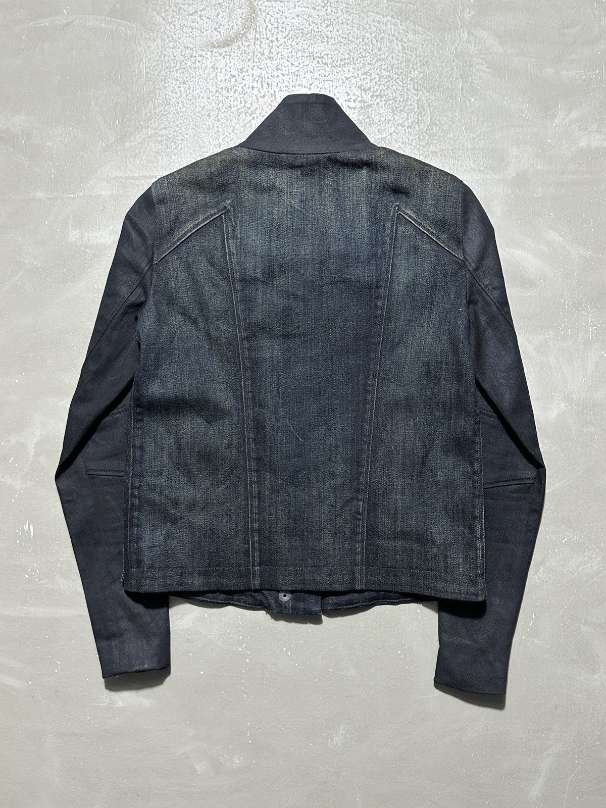 Helmut Lang Helmut Lang Dark Wash Funnel Neck Denim Jacket Size M / US 6-8 / IT 42-44 - 2 Thumbnail