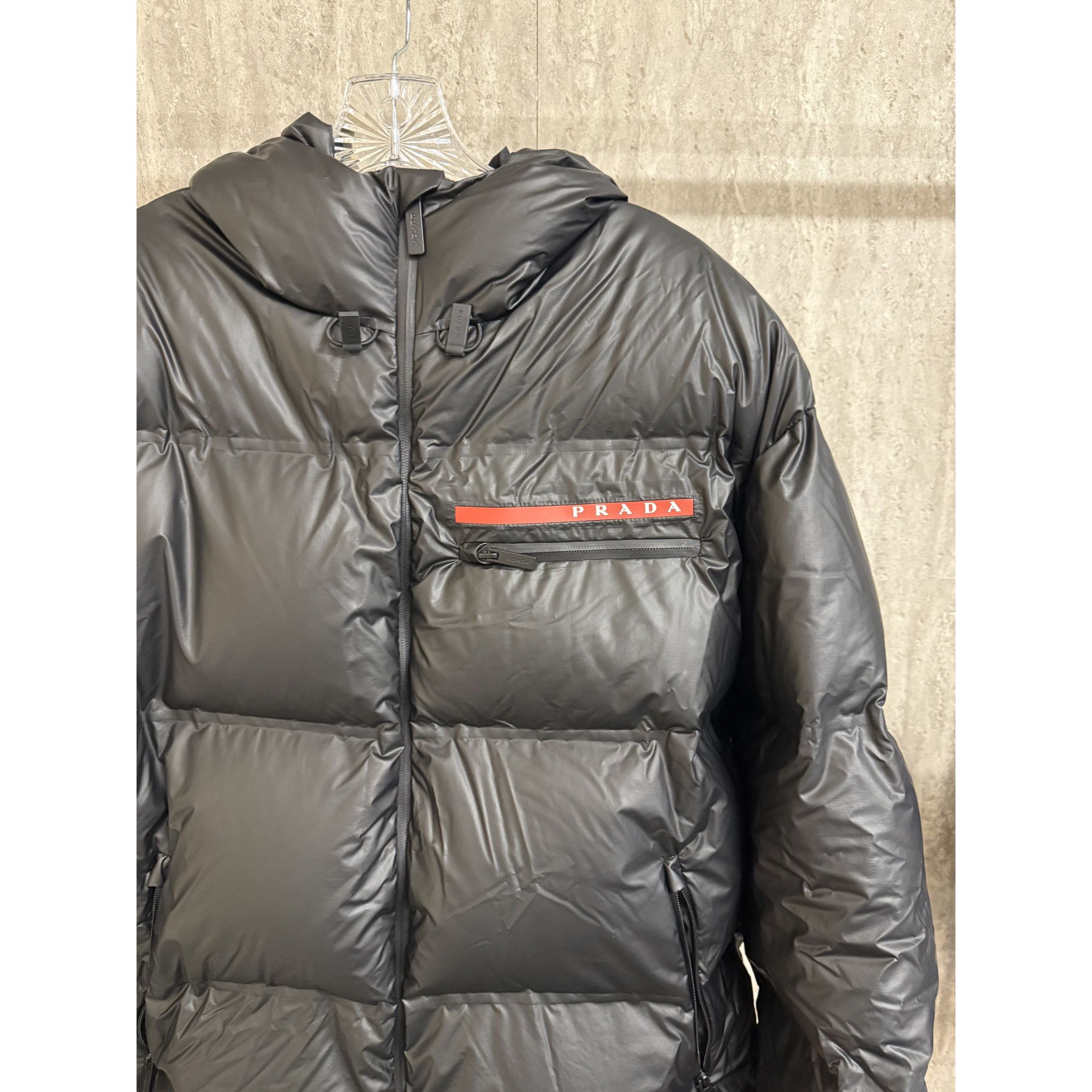 Prada Prada XL Black Hooded Puffer Jacket With Graphene Padding Te Size US XL / EU 56 / 4 - 7 Thumbnail