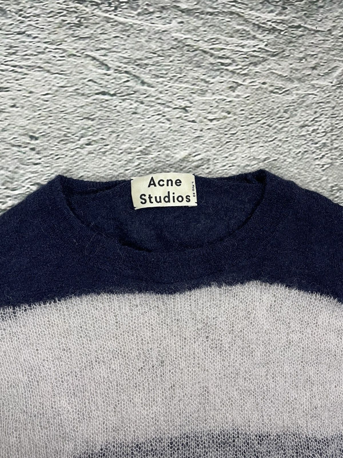 Acne Studios Acne Studios Mohair Sweater Octave SS14 Striped Navy White Size US XS / EU 42 / 0 - 2 Thumbnail