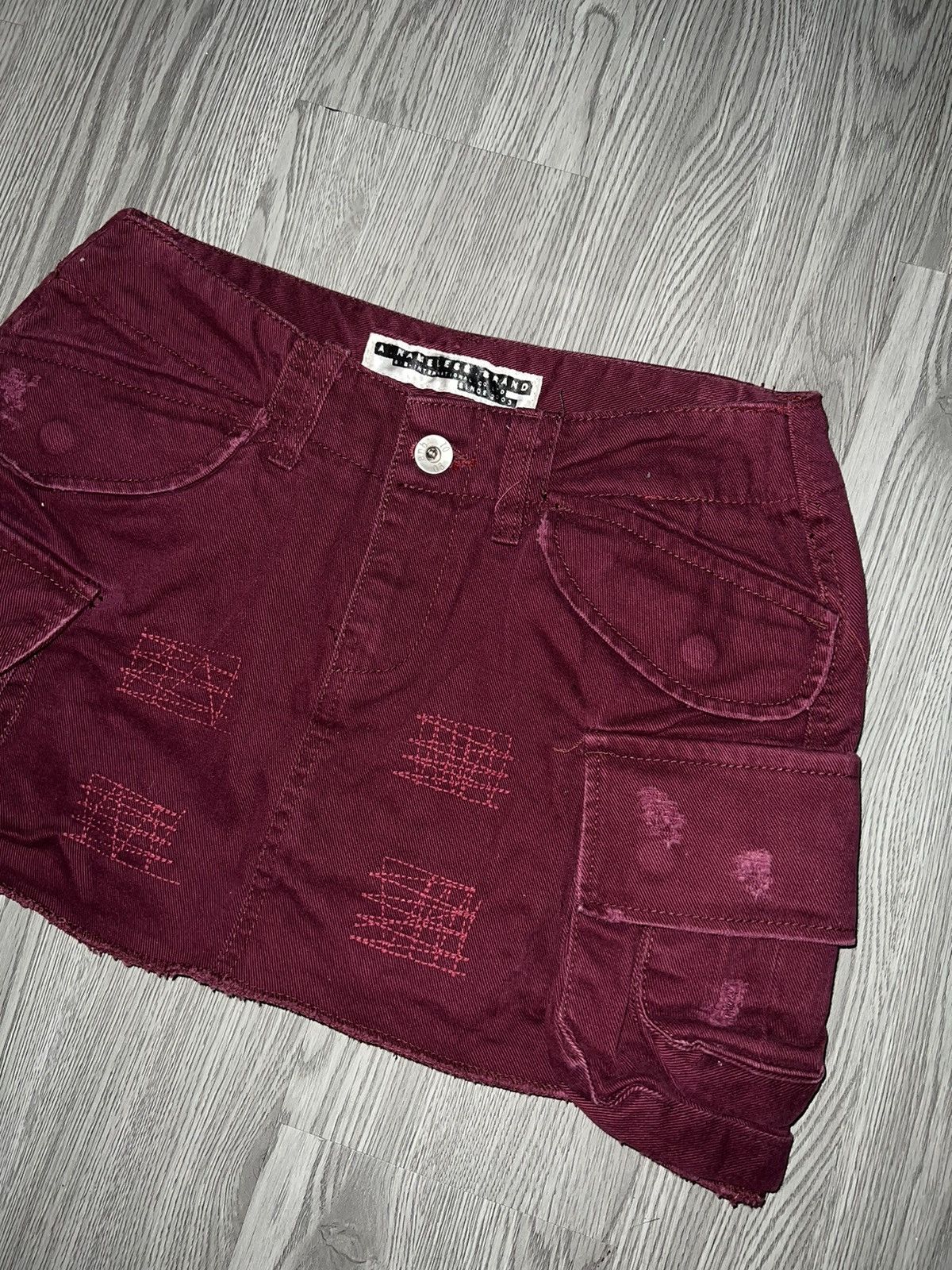 Japanese Brand Dark Purple cargo pocket mini skirt ☮️🖤 Size 26" / US 2 / IT 38 - 11 Thumbnail