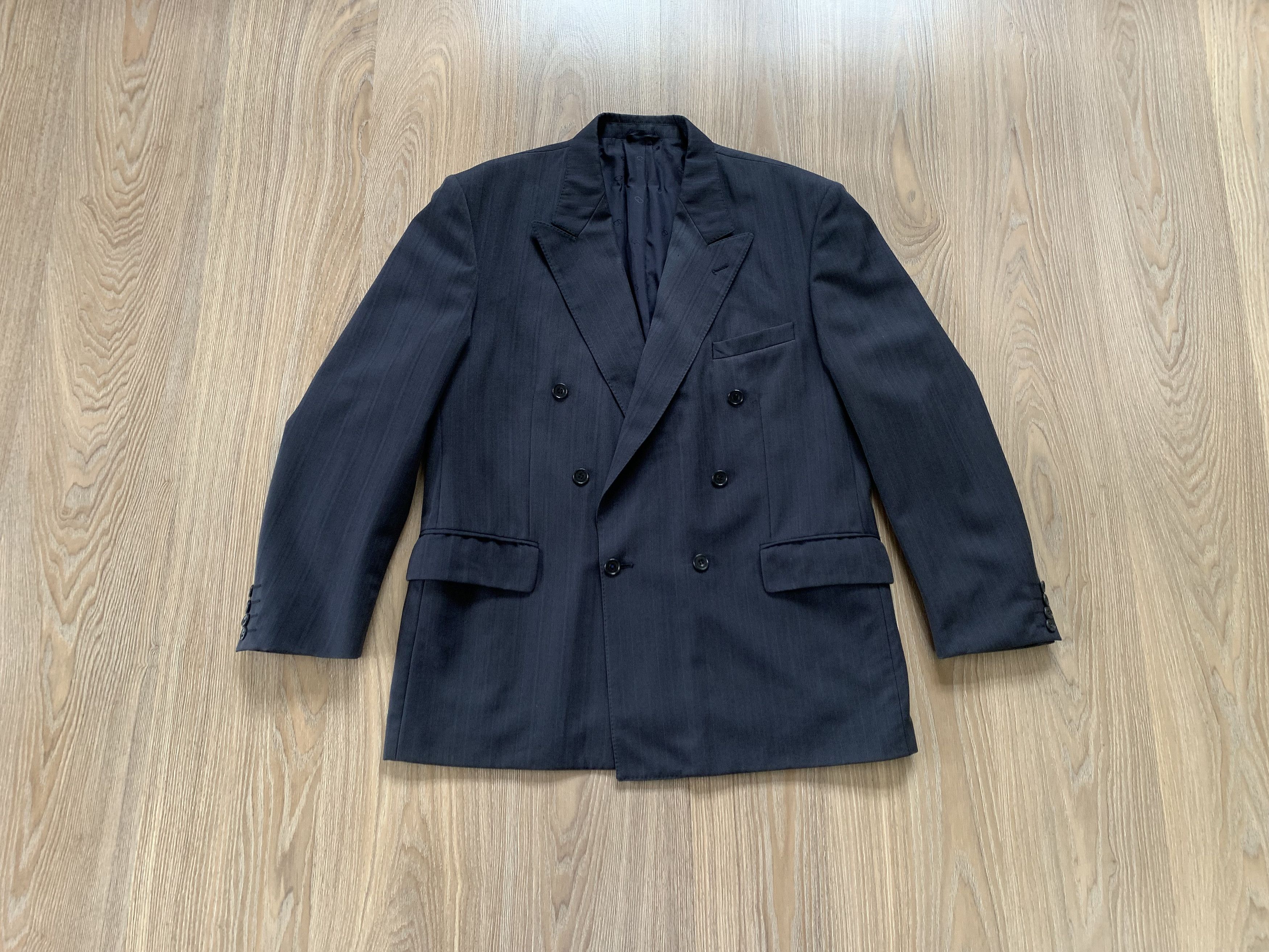 Christian Dior Monsieur Christian Dior Vintage Navy Blue Wool Stripe Blazer Size 42R - 1 Thumbnail