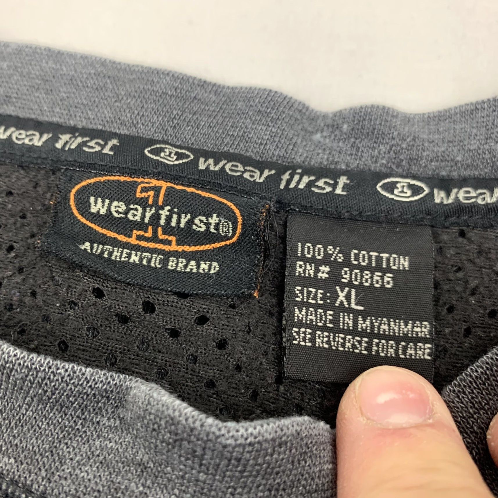 Vintage VINTAGE Wear First Long Sleeve Shirt Adult XL Gray Grunge 90s Y2K Streetwear Mens Shirt Size US XL / EU 56 / 4 - 5 Thumbnail