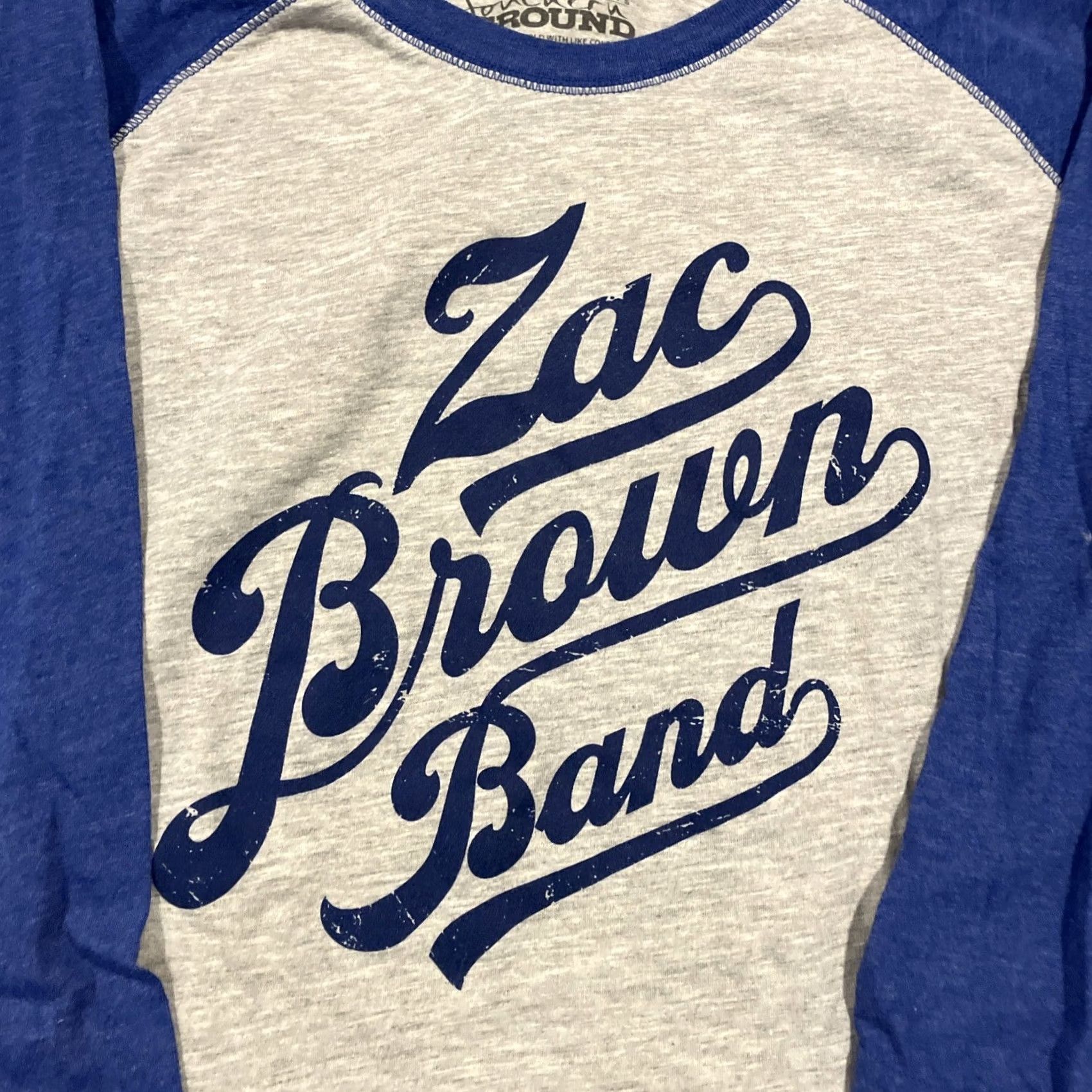 Vintage Zac Brown Band Citi Field Flushing New York 8/19/16 Baseball T Shirt XL 3/4 Sleeve Gray Men Regular Shirt Size US XL / EU 56 / 4 - 2 Thumbnail