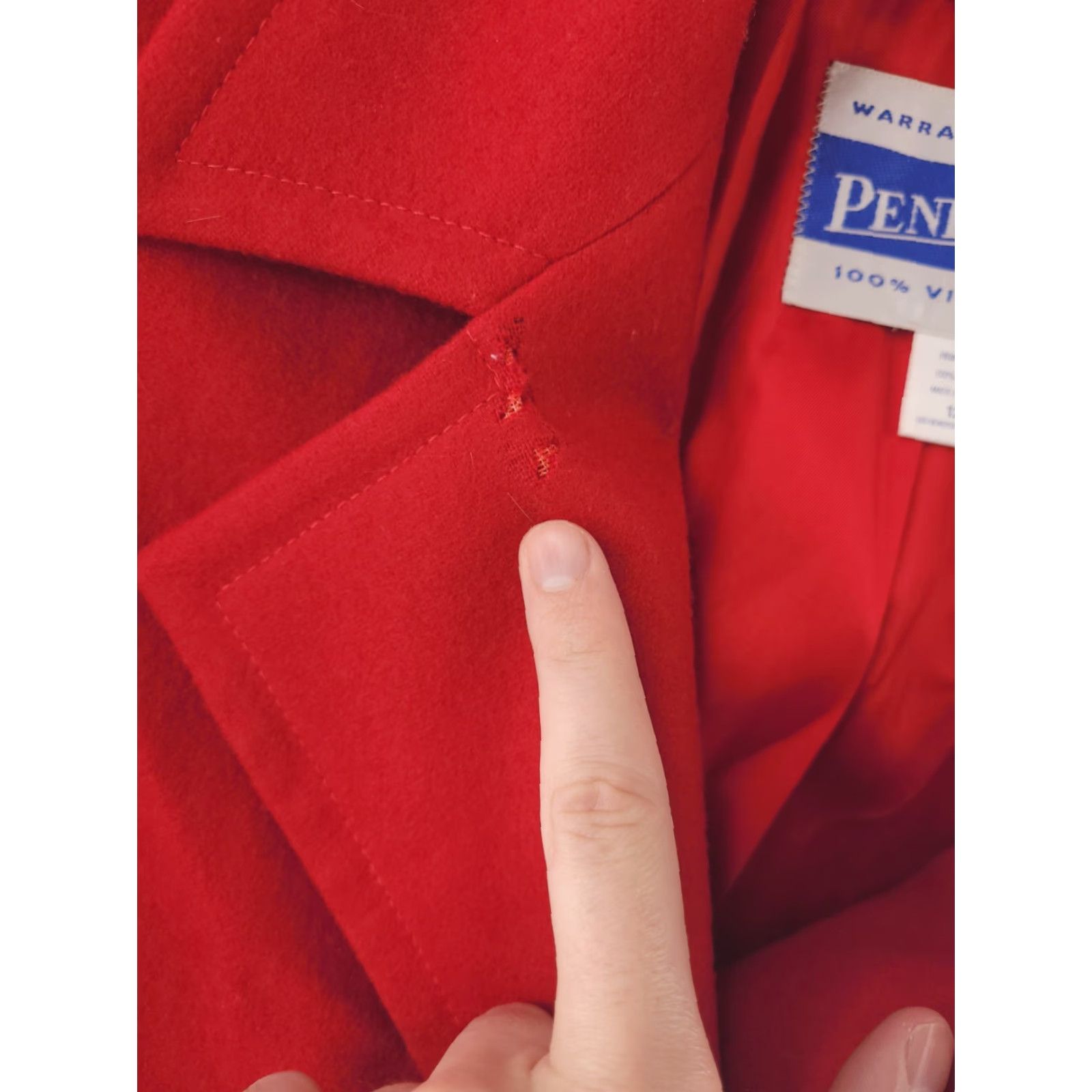 Pendleton Pendleton Coat Womens 12 Red Wool Long Double Breasted Made in USA Size XL / US 12-14 / IT 48-50 - 3 Thumbnail