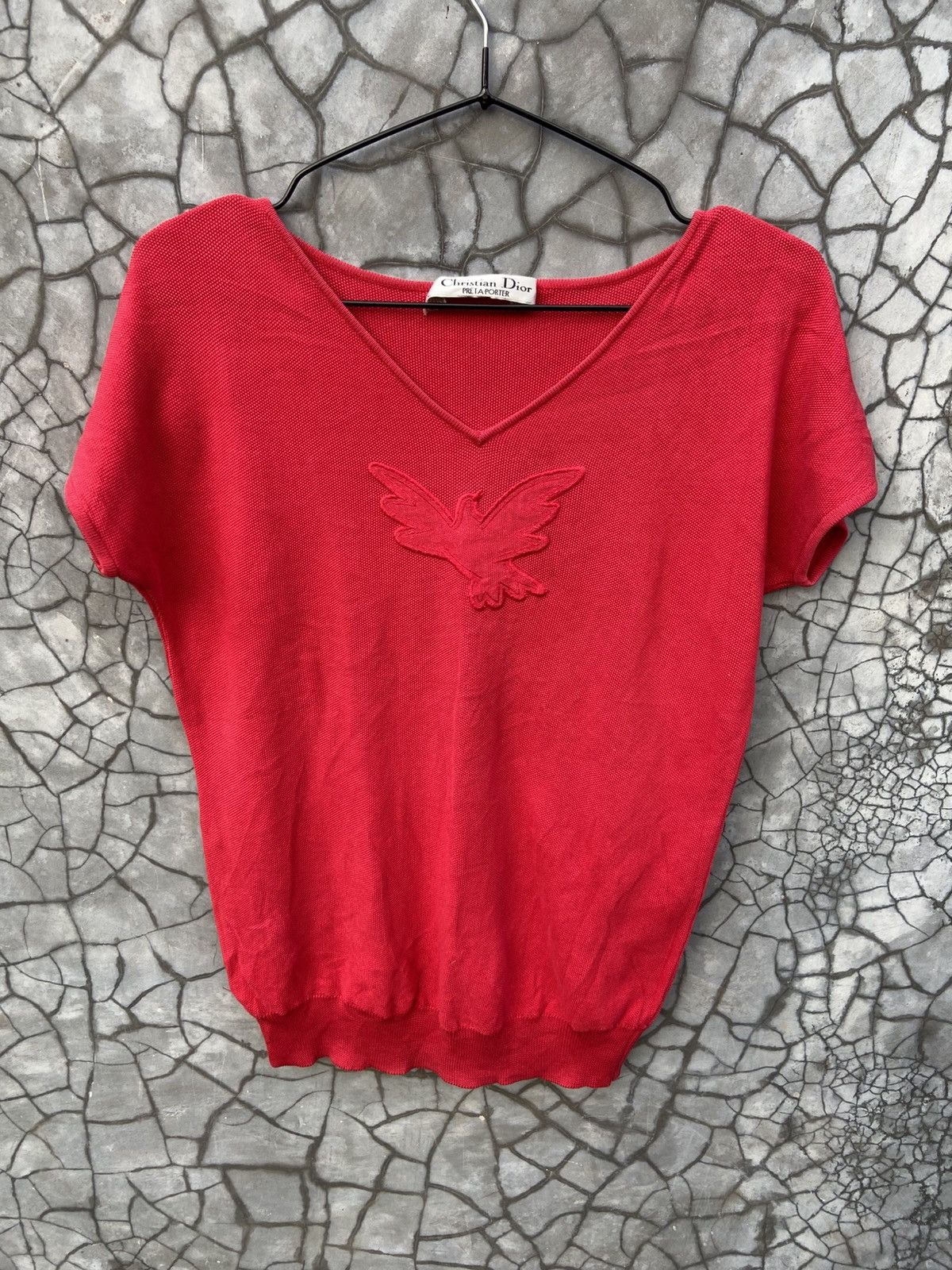 Dior True Vtg 80s Christian Dior Pret A Porter Embroidered Knit Size M / US 6-8 / IT 42-44 - 2 Thumbnail