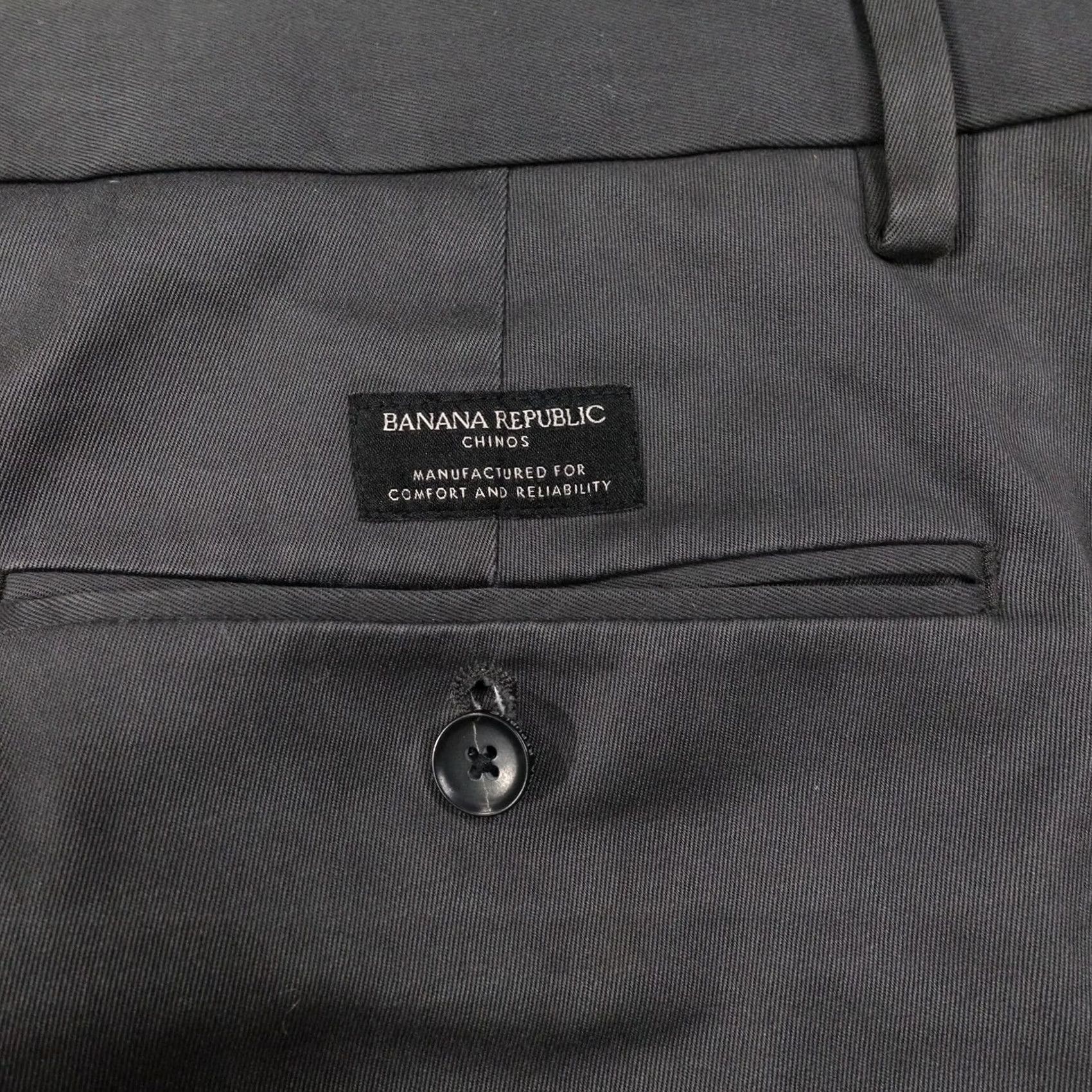 Banana Republic Banana Republic Aiden Slim Fit Chino Pants Mens 36x27 Gray Cotton Polyester Spandex Slim Flat Front Pockets Look Size US 35 - 5 Thumbnail