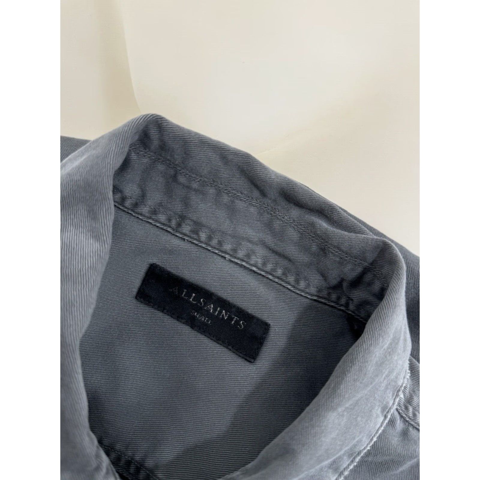 Allsaints AllSaints Spotter Shirt Mens S Gray Military Field Button-Up Long Sleeve Size US S / EU 44-46 / 1 - 5 Thumbnail