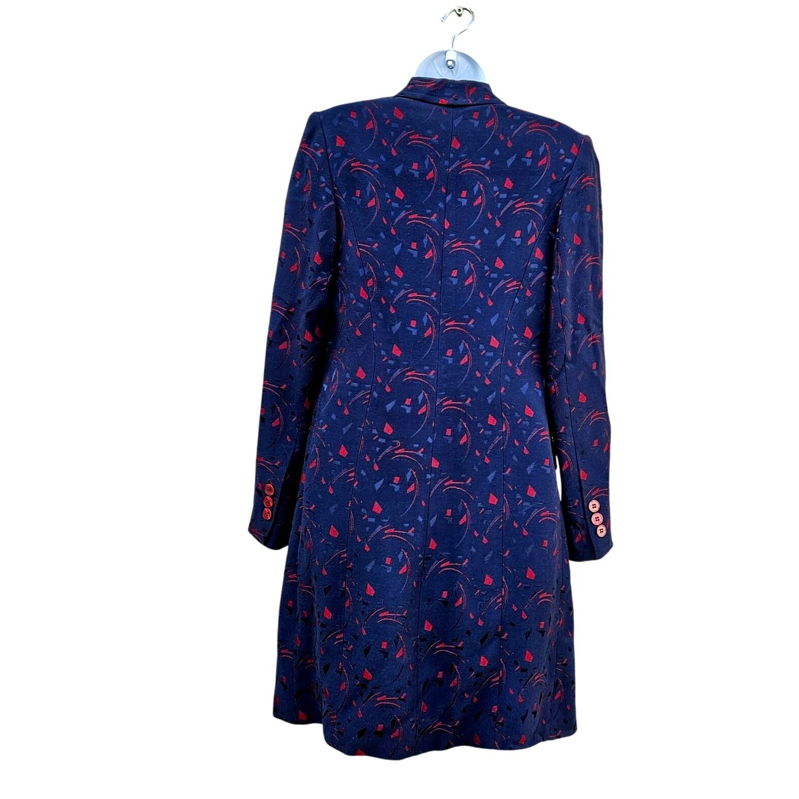 Vintage Vintage Turkish Tekbir Modest Coat 80s/90s Navy Red Woven Ja Size M / US 6-8 / IT 42-44 - 4 Thumbnail