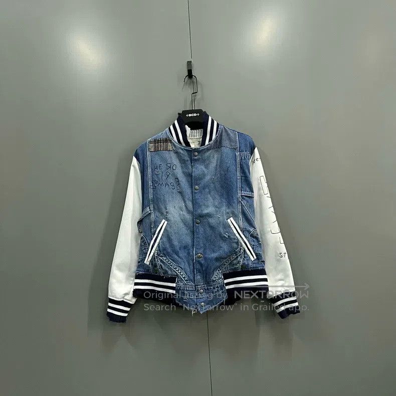 Greg Lauren Greg Lauren Antique Denim Patchwork Graffiti Baseball Jack Size US M / EU 48-50 / 2 - 1 Thumbnail