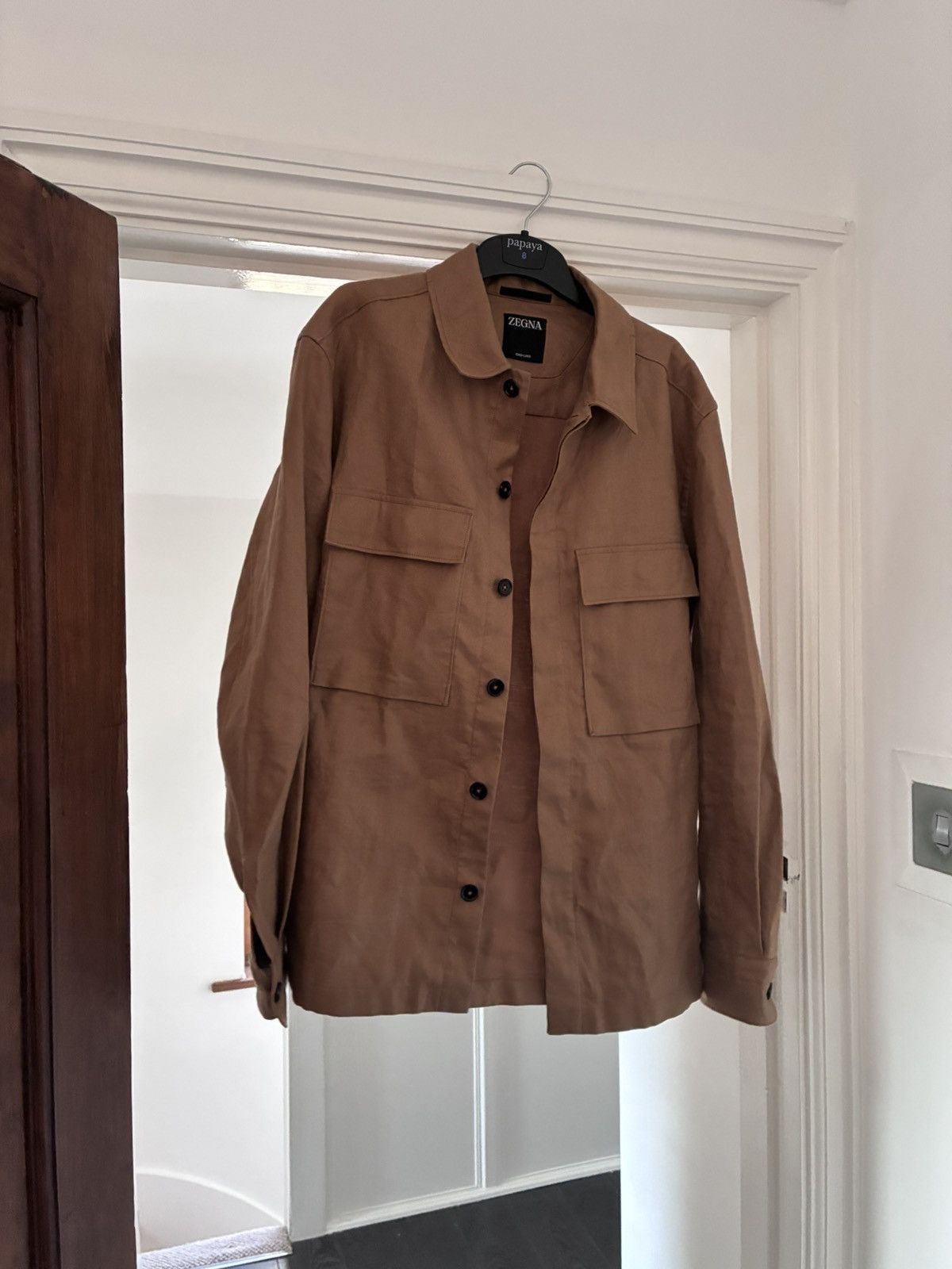 Ermenegildo Zegna Zegna camel linen overshirt size medium Size US M / EU 48-50 / 2 - 1 Thumbnail