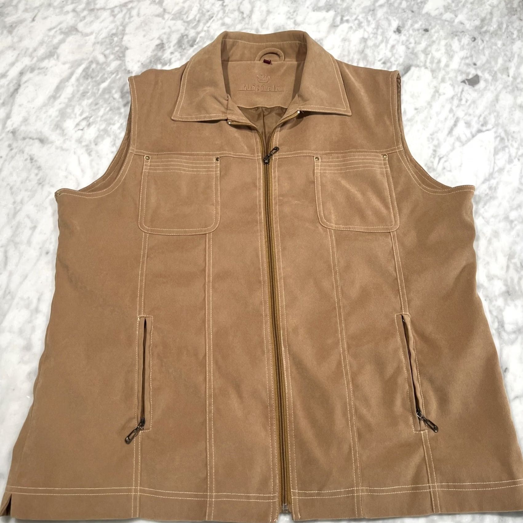 Vintage Charles Voegele Kingfield Travel Vest Men’s 48 Brown Full Zip Pockets Polyester Mink? Size US M / EU 48-50 / 2 - 2 Thumbnail