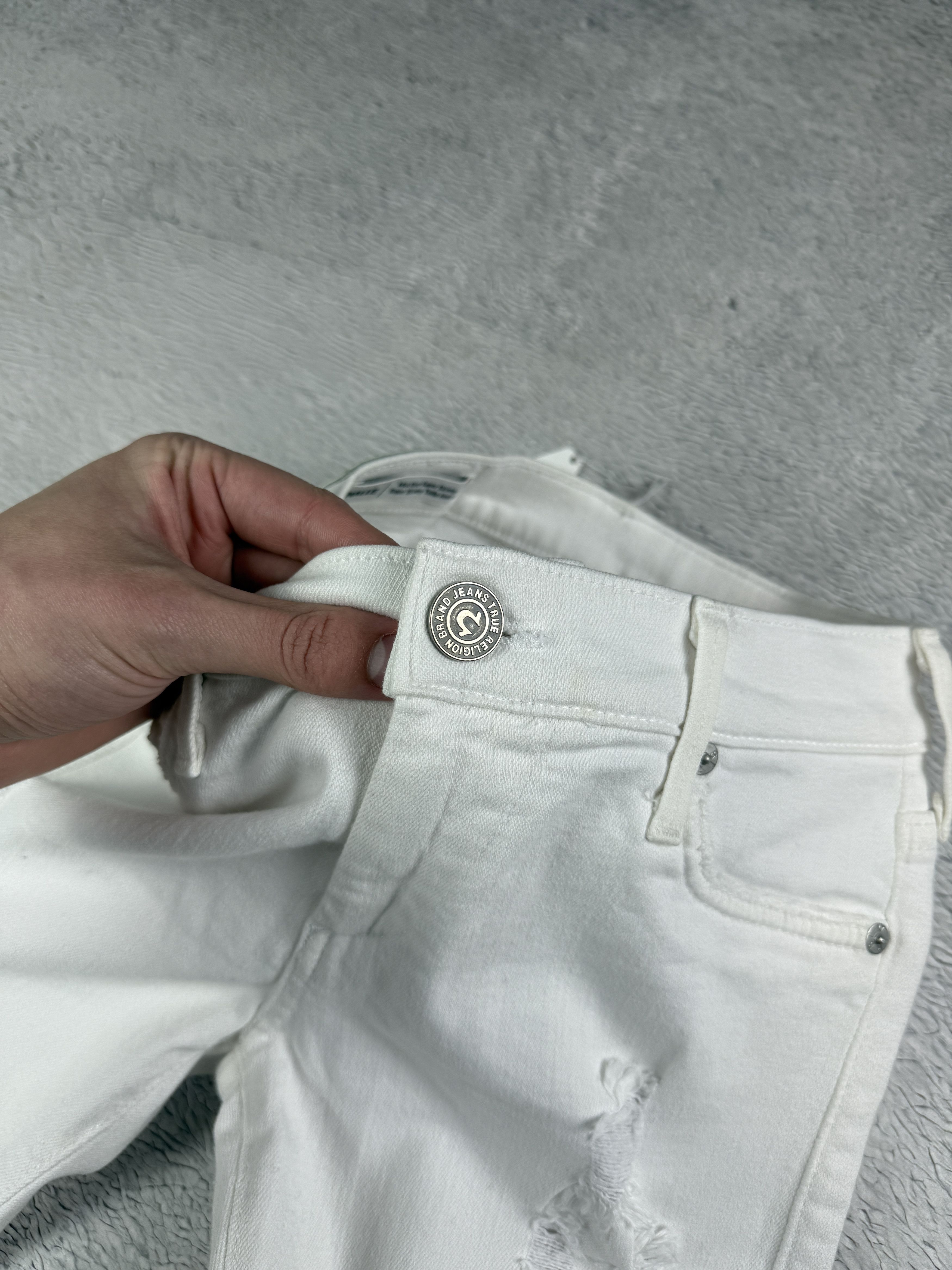 True Religion True Religion Women Jeans Halle Distressed Mid Rise Skinny Size 23" - 10 Thumbnail