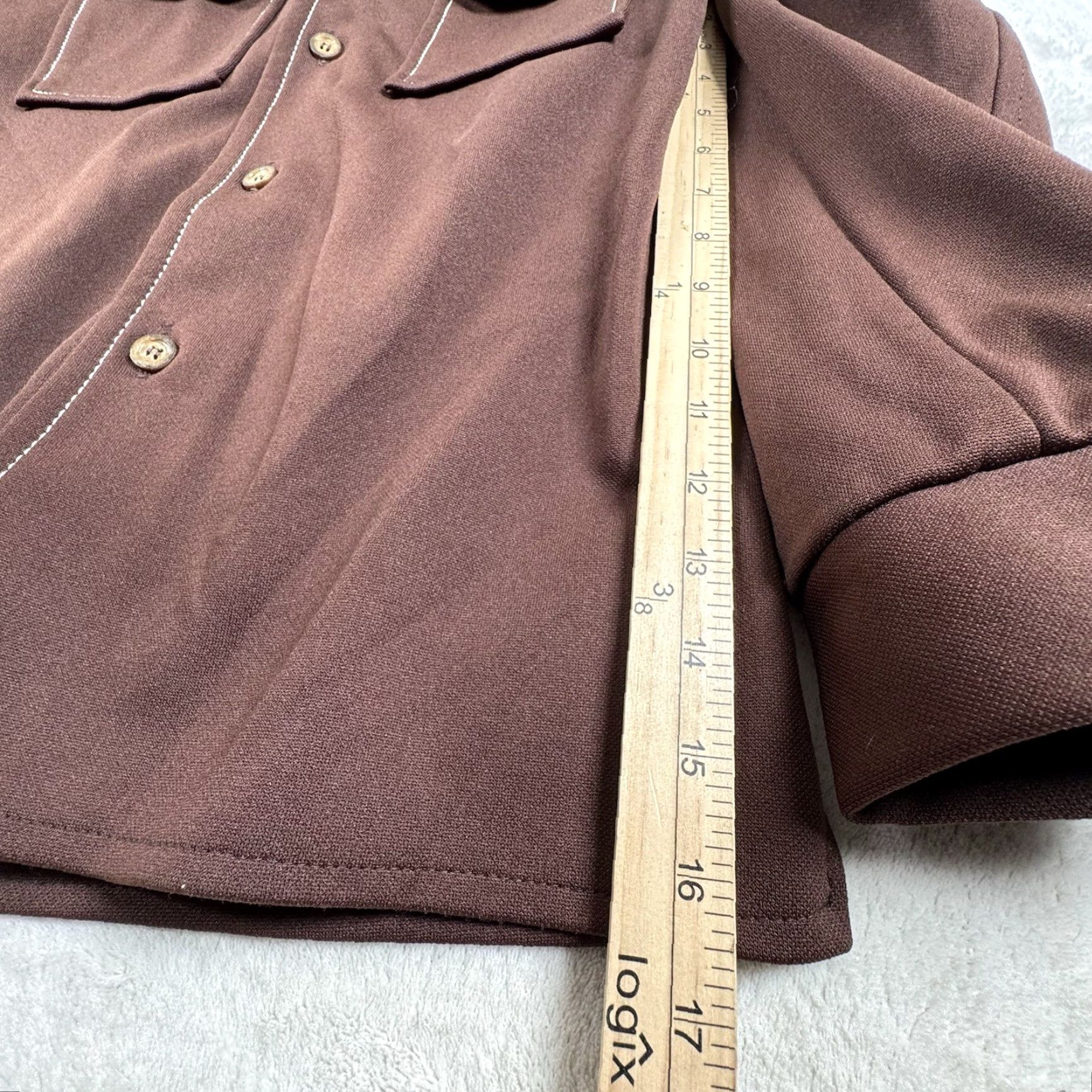 JCPenney VINTAGE JCPenney Men's M Brown Retro Button-Front Shirt Hippie Disco Wide Lapel Collar 1970s Mens Brown Shirt Disco Vintage Look Size US M / EU 48-50 / 2 - 5 Thumbnail