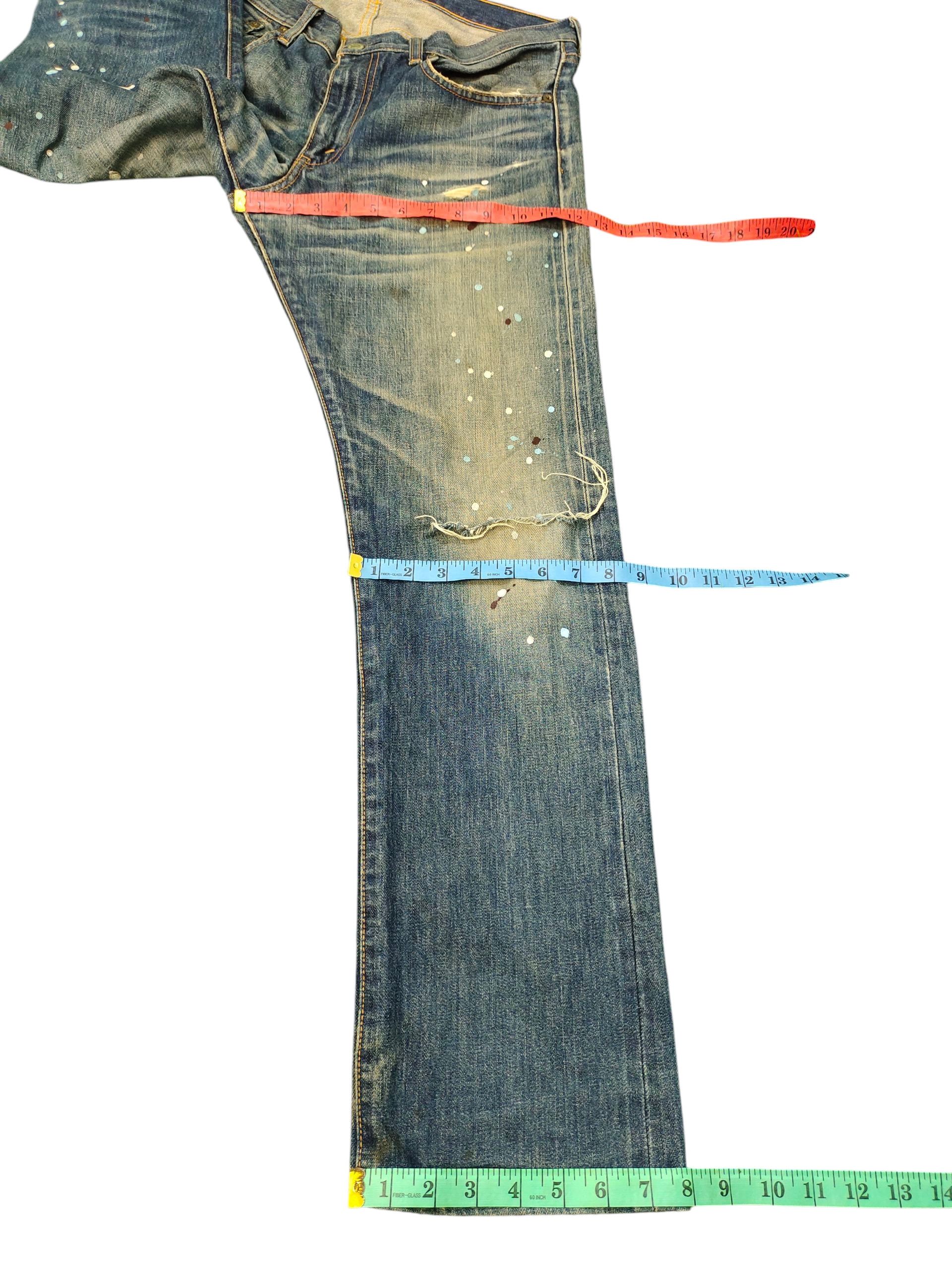 Comme des Garcons × Undercover Vintage Levis 505 Painted Clawmark Distress Denim Jeans Size US 33 - 17 Thumbnail