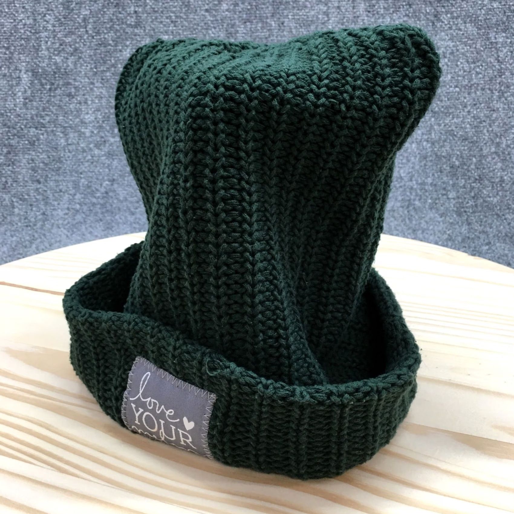 Vintage Love Your Melon Knit Beanie Hat Mens One Size Green Cotton Knitted Winter Logo Size ONE SIZE - 2 Thumbnail