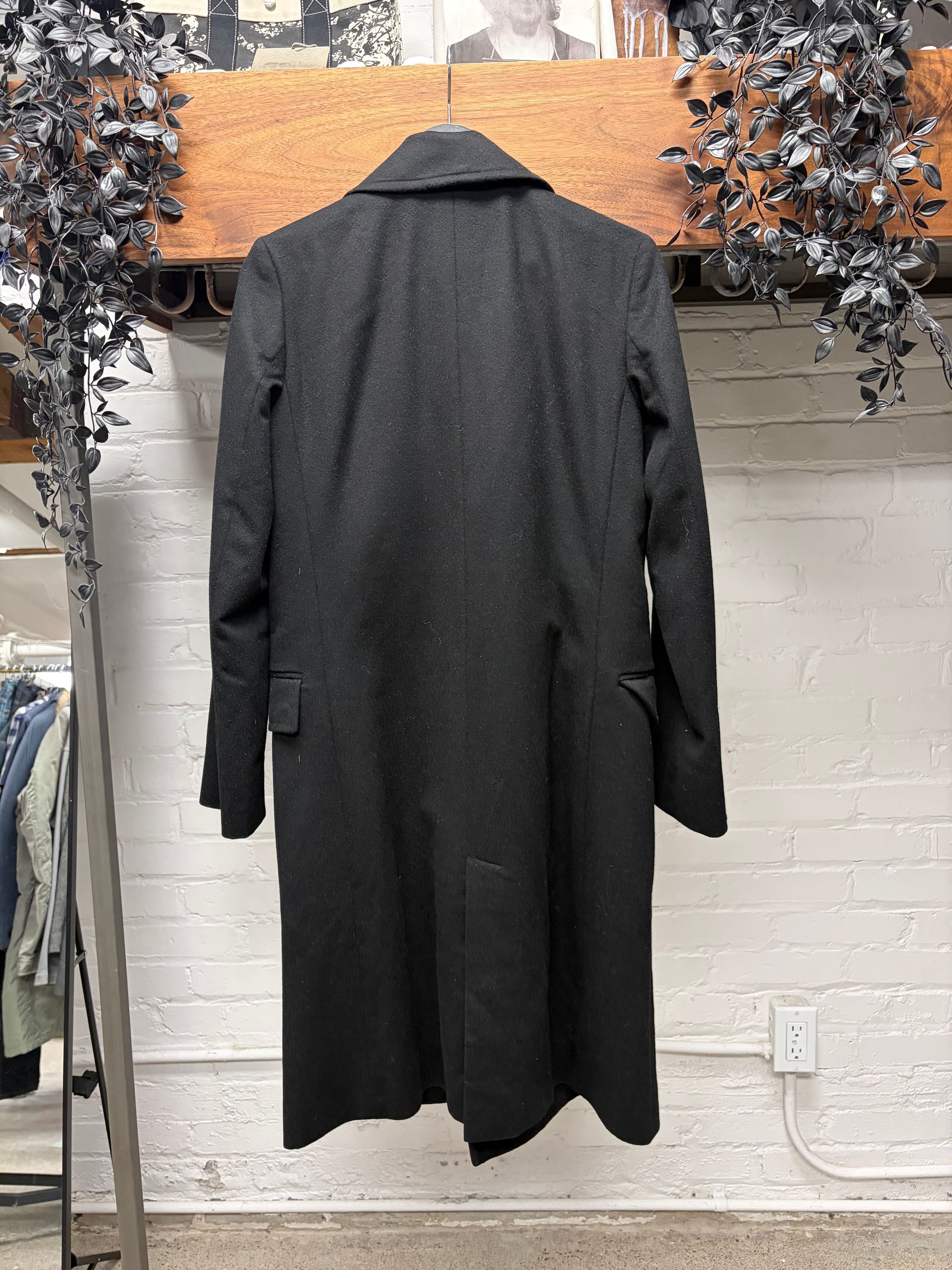 Helmut Lang Vintage Helmut Lang Full Length Black Wool Double Breasted Coat Size S / US 4 / IT 40 - 3 Thumbnail