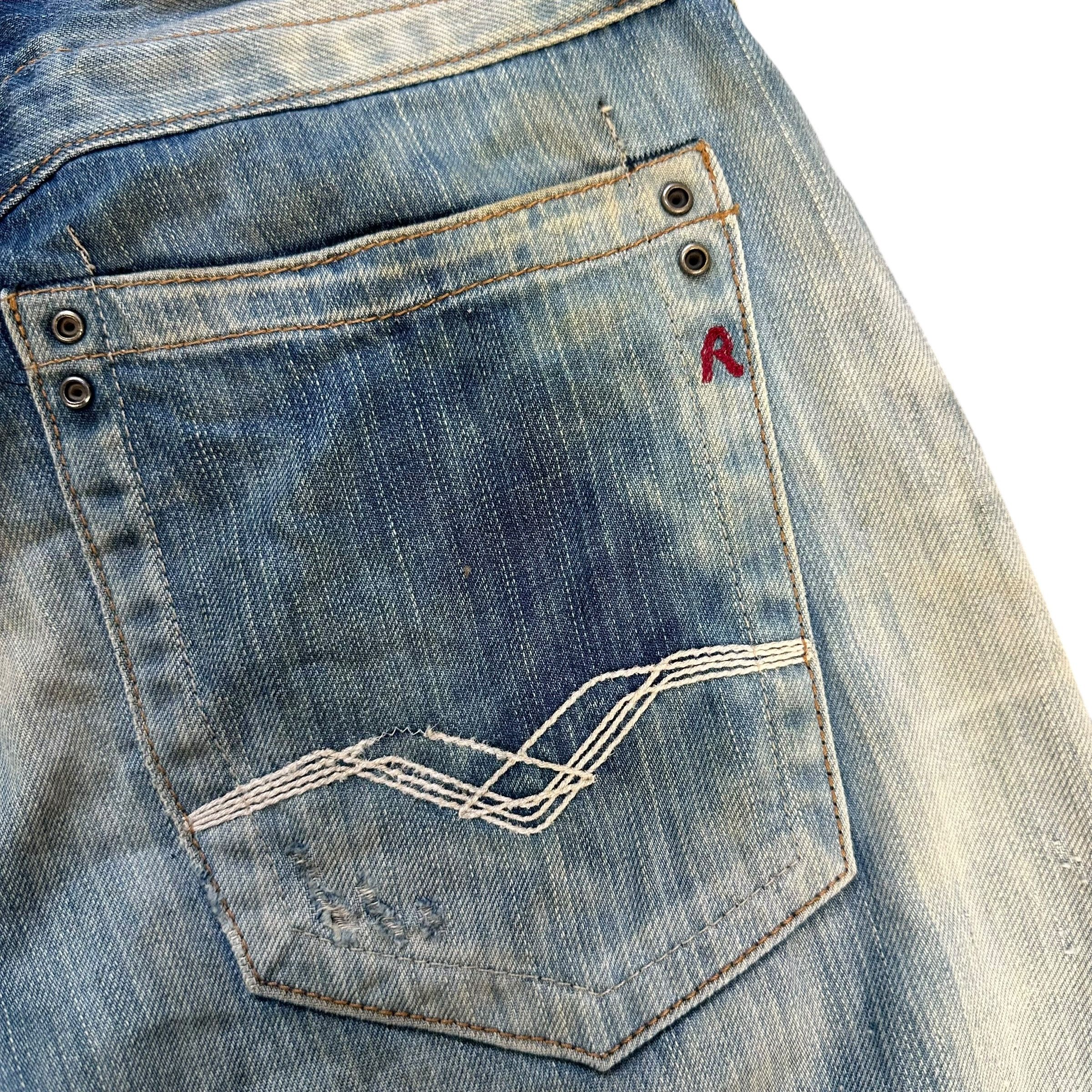 Replay REPLAY R81 Asolo Italy Trashed Washed Denim Pant #A58-1330 Size US 30 / EU 46 - 17 Thumbnail