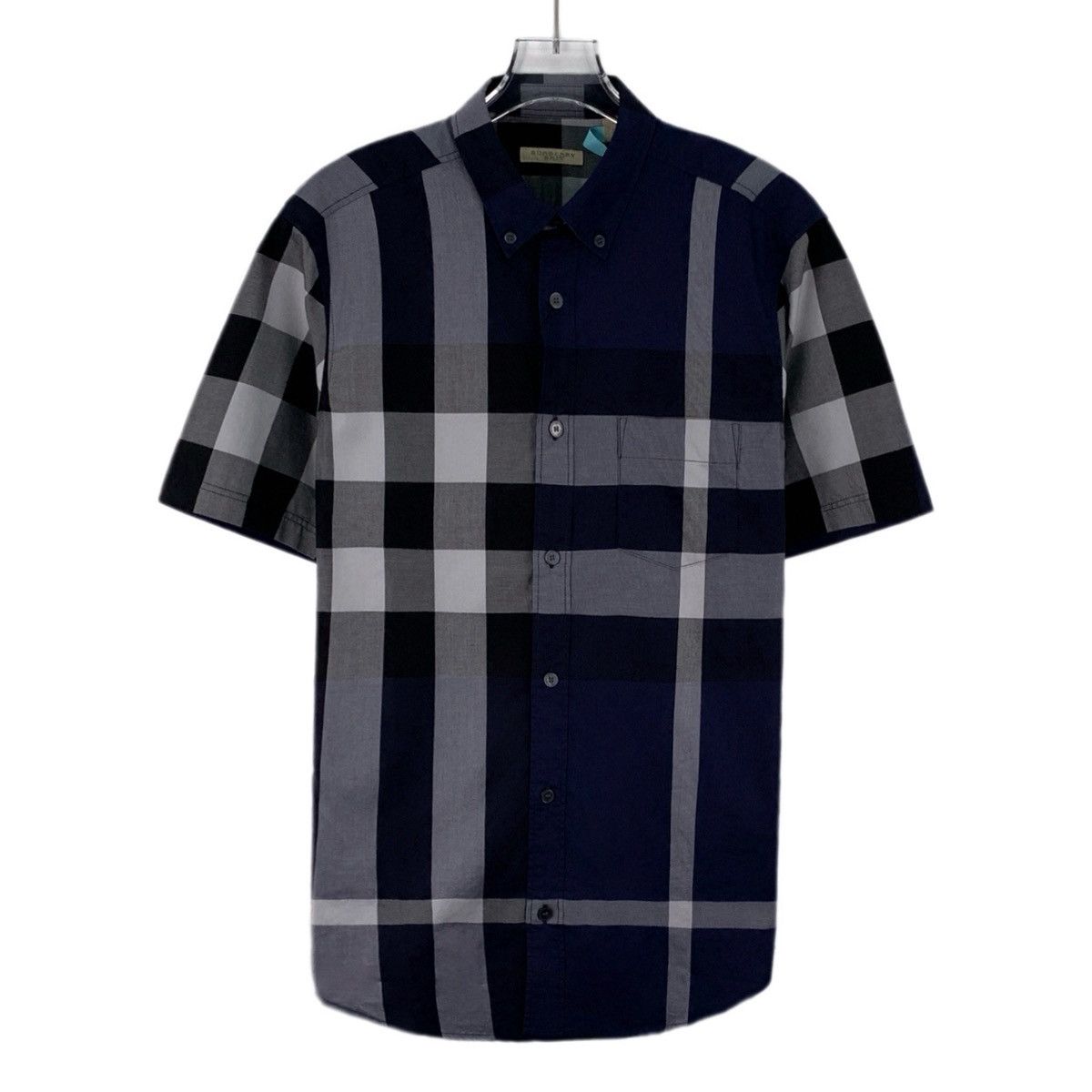 Burberry Burberry Dark Blue Classic Check Short Sleeve Shirt K26WX Size US S / EU 44-46 / 1 - 1 Thumbnail