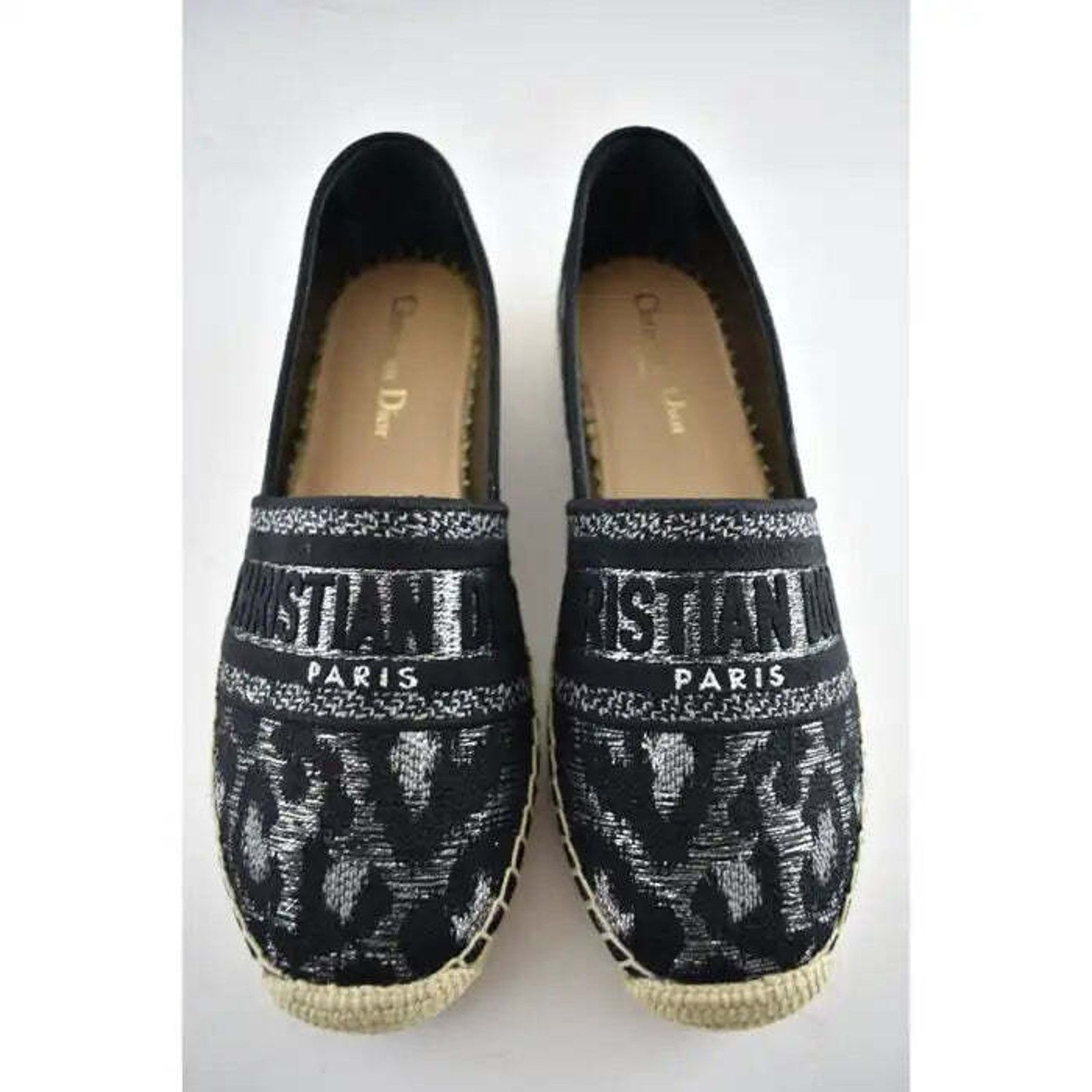 Dior Granville Mizza Lurex Embroidered Logo Espadrille Flat 37 Size US 7 / IT 37 - 5 Thumbnail
