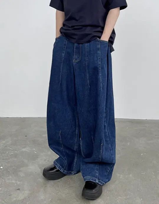 Japanese Brand Retro washed loose trendy casual wide-leg jeans Size US 32 / EU 48 - 8 Thumbnail