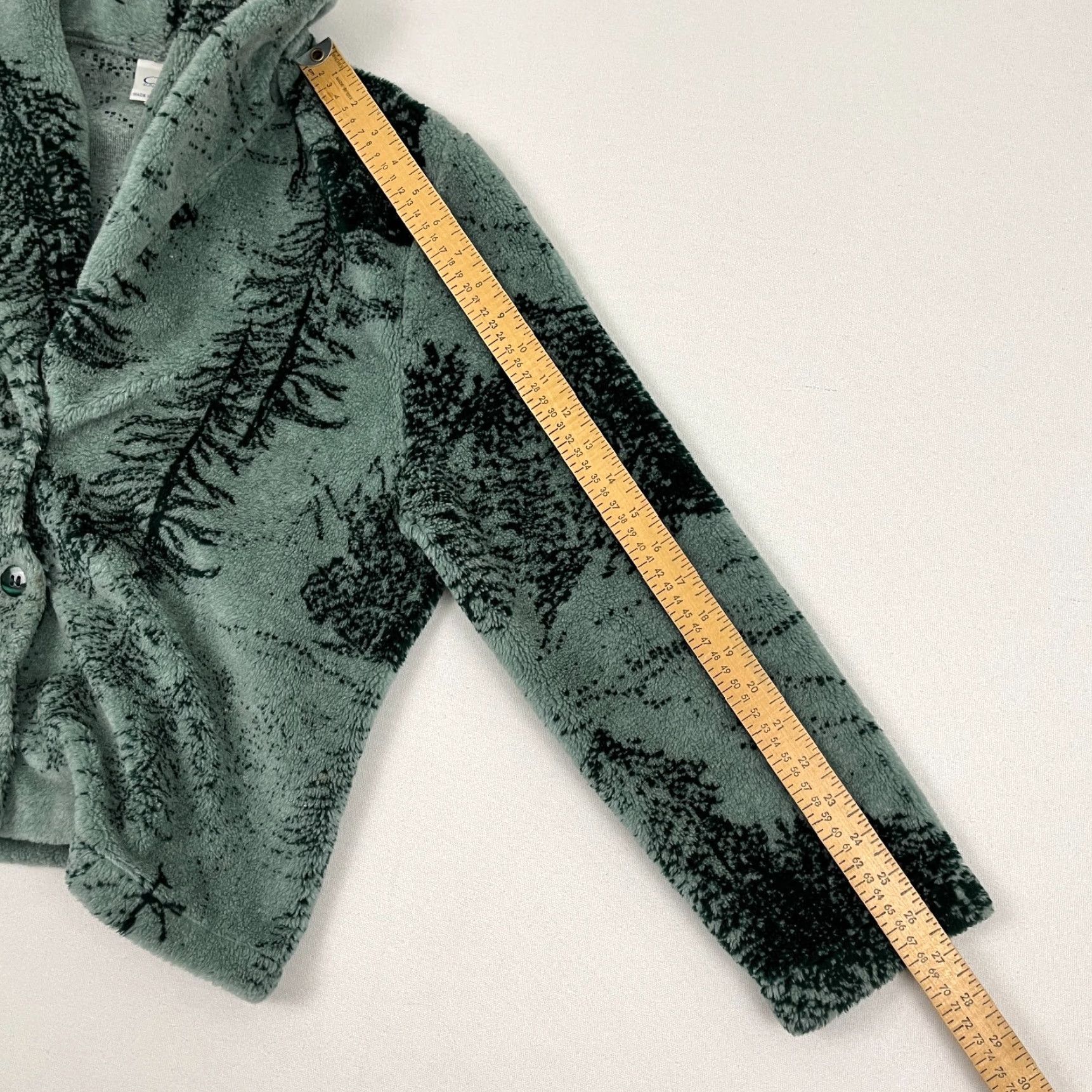 Vintage VTG Artisans Sweater Womens M Green Nature Forest Outdoor Fleece Fuzzy USA Made Green Size M / US 6-8 / IT 42-44 - 5 Thumbnail