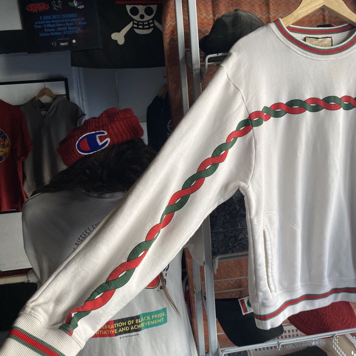 Gucci Gucci Interlocking G Logo Web Trim Striped Sweatshirt Size US L / EU 52-54 / 3 - 6 Thumbnail