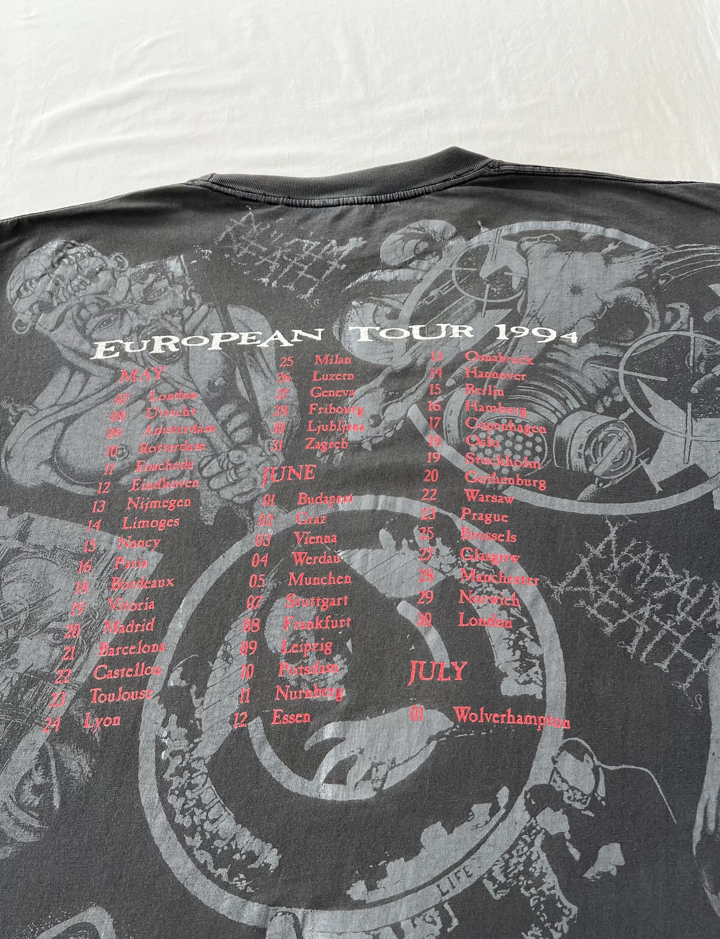 Band Tees Vintage 1994 Napalm Death European Tour AOP T-shirt Size US XL / EU 56 / 4 - 18 Thumbnail